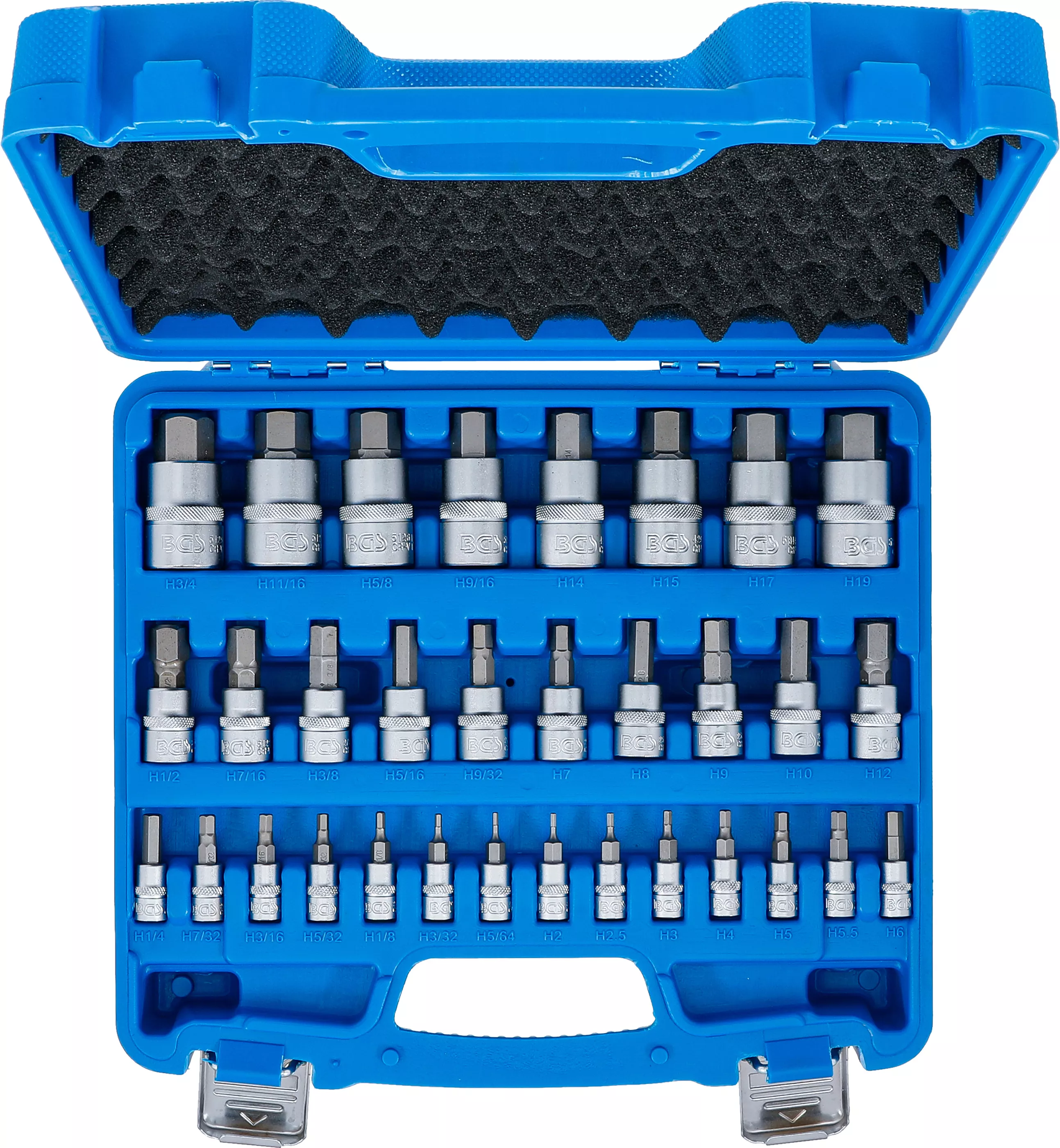 Set biti | 6,3 mm (1/4") / 10 mm (3/8") / 12,5 mm (1/2") | hexagon interior 2 - 19 mm / 1/4 - 9/16" | marimi metric si toli | 32 piese [4]