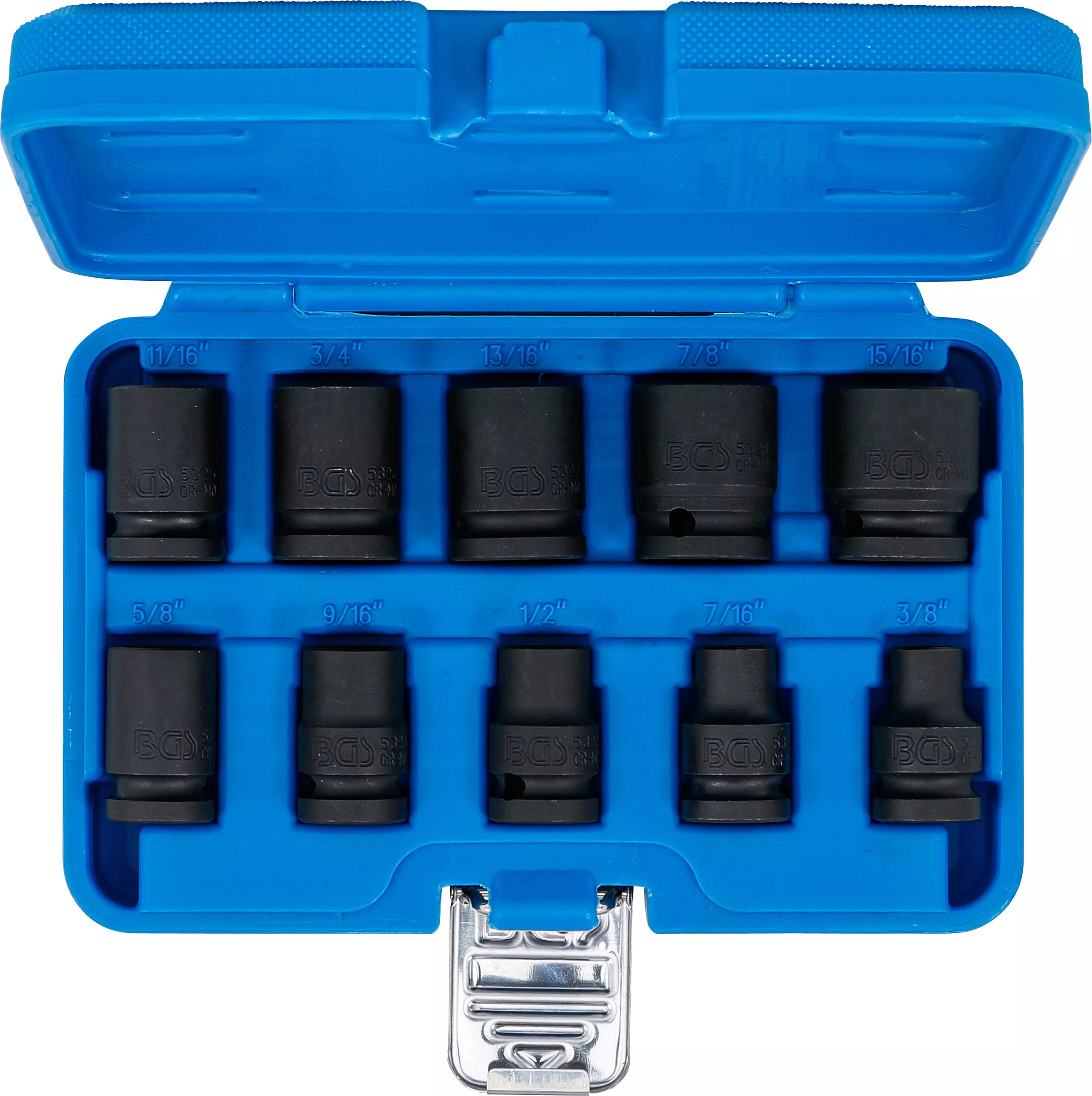 Set chei tubulare de impact 6 colturi | 12,5 mm (1/2") | 3/8 - 15/16" | Marimi in toli | 10 piese [4]