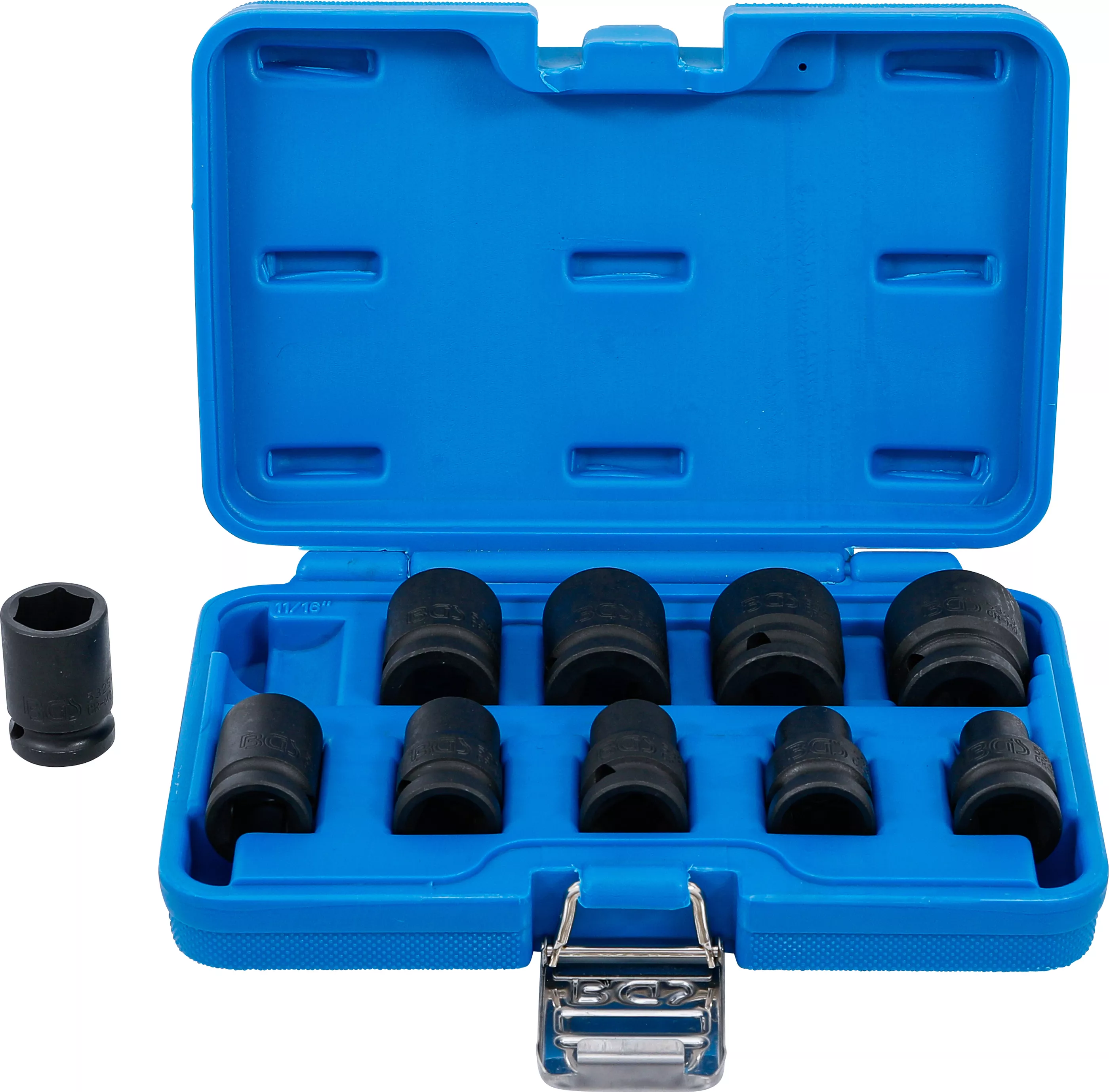 Set chei tubulare de impact 6 colturi | 12,5 mm (1/2") | 3/8 - 15/16" | Marimi in toli | 10 piese [1]