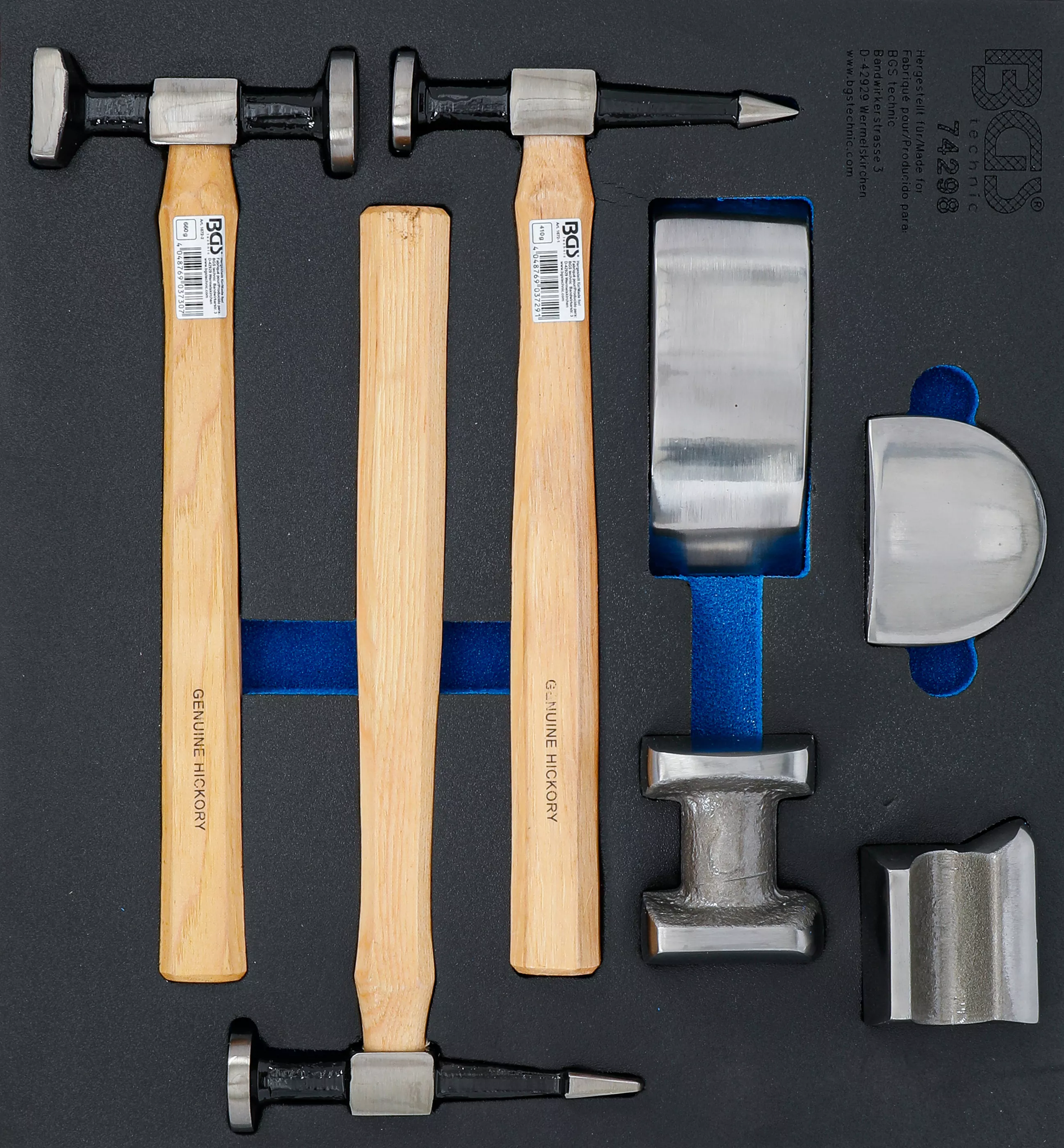 Cărucior atelier şi accesorii - Suport organizator pentru carucior 2/3: Set indreptare tabla caroserie | 7 piese
