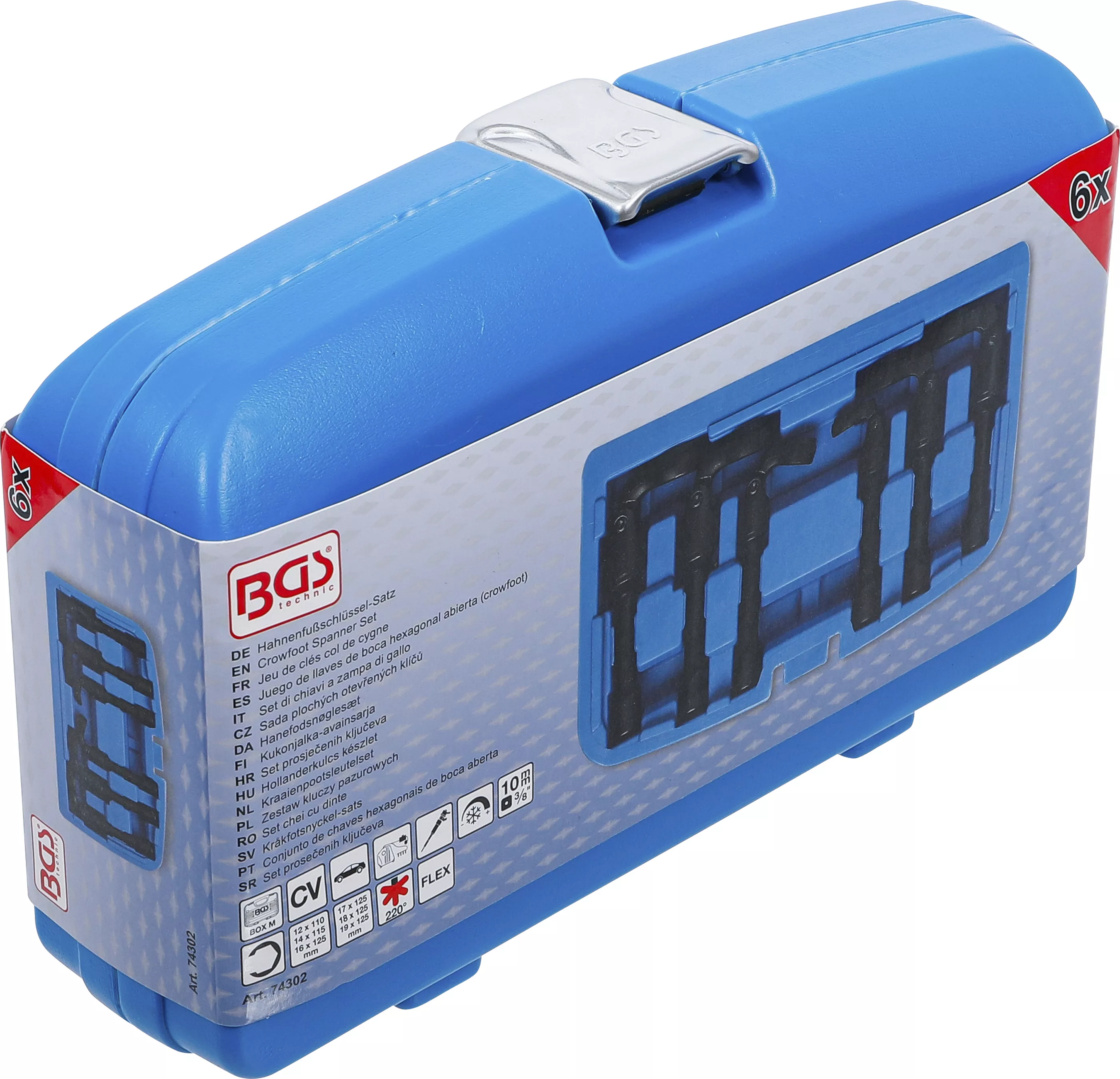 Set chei cu dinte | 10 mm (3/8") | cu articulatie | 6 piese [10]