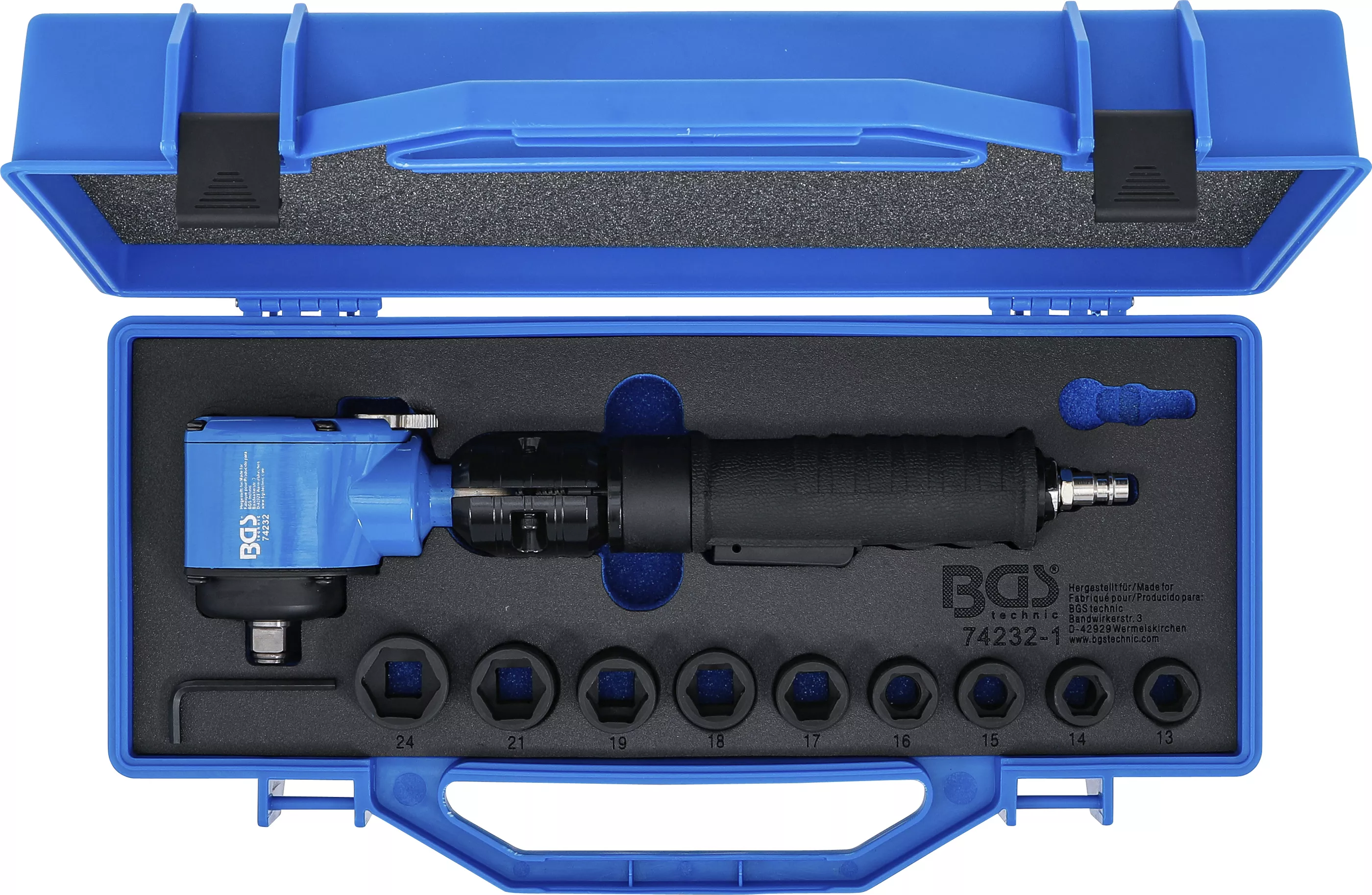 surubelnita cu impact pneumatica | Set chei tubulare de impact si in unghi | 12,5 mm (1/2") | 650 Nm | 10 piese [6]