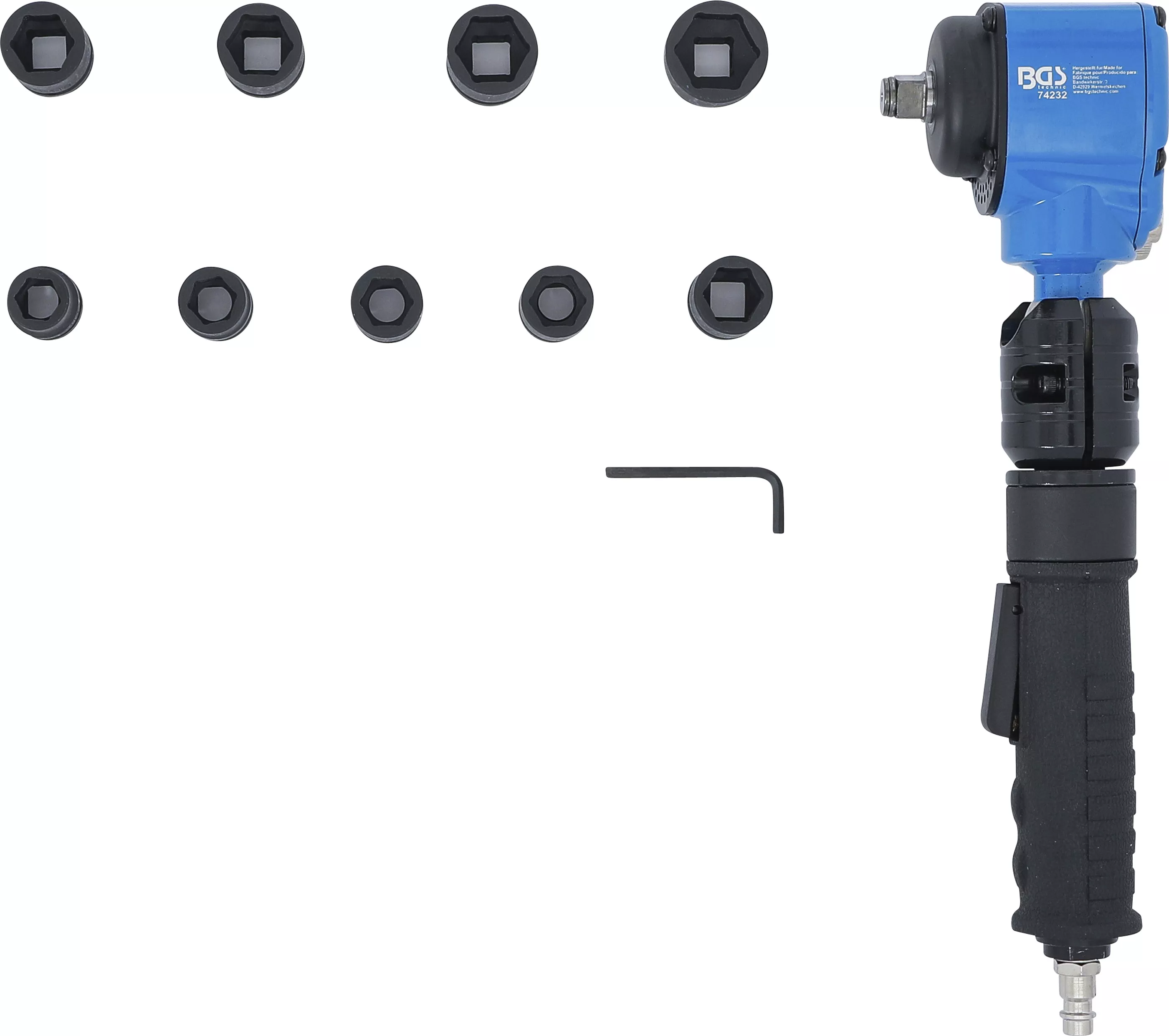 surubelnita cu impact pneumatica | Set chei tubulare de impact si in unghi | 12,5 mm (1/2") | 650 Nm | 10 piese [9]