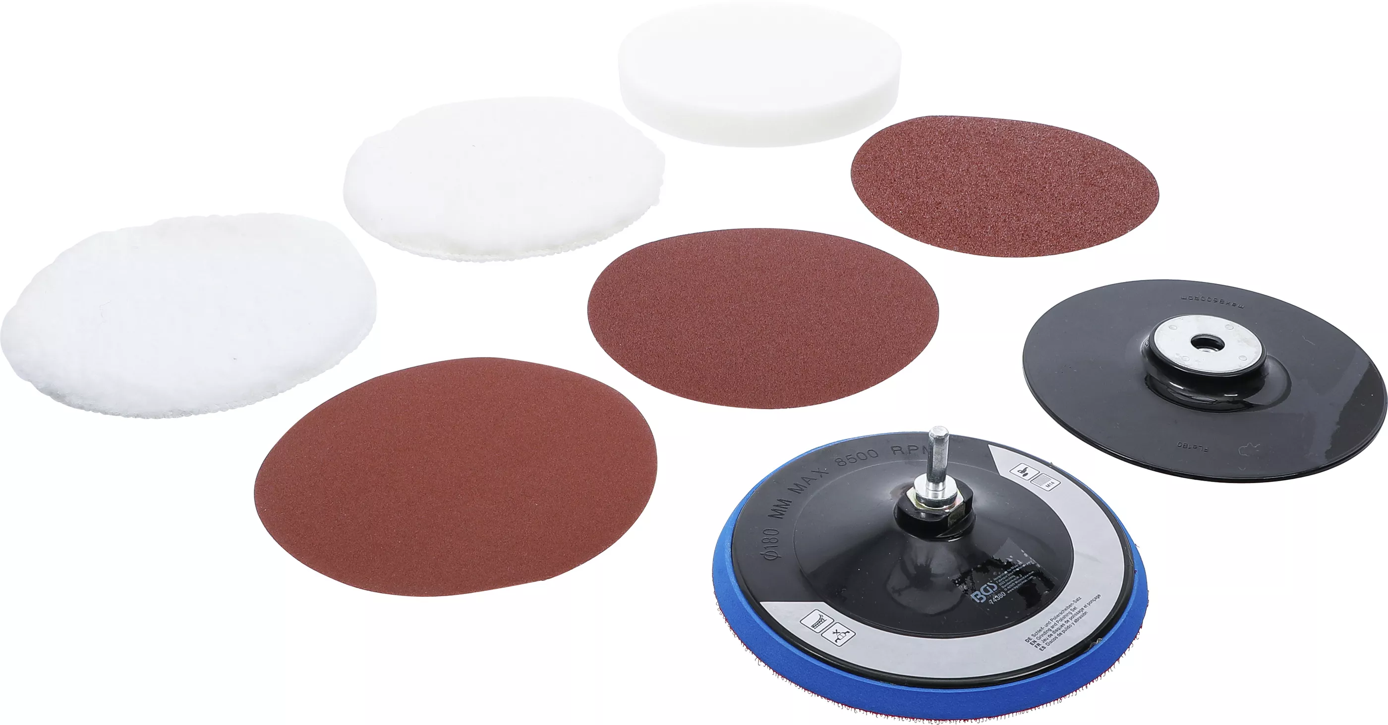 Şlefuire şi polizare - Set discuri slefuire si polizare | o 180 mm | 8 piese