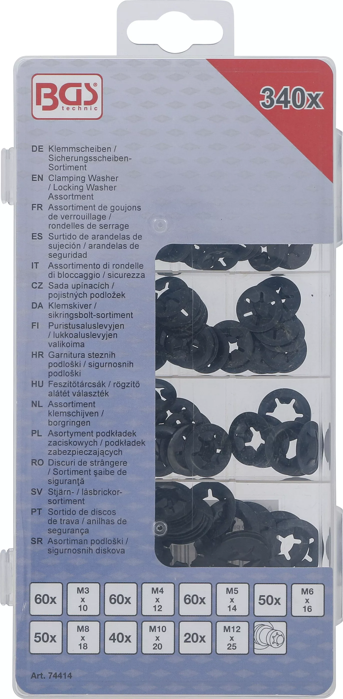 Discuri de strangere / Sortiment saibe de siguranta | M3 - M12 | 340 piese [4]