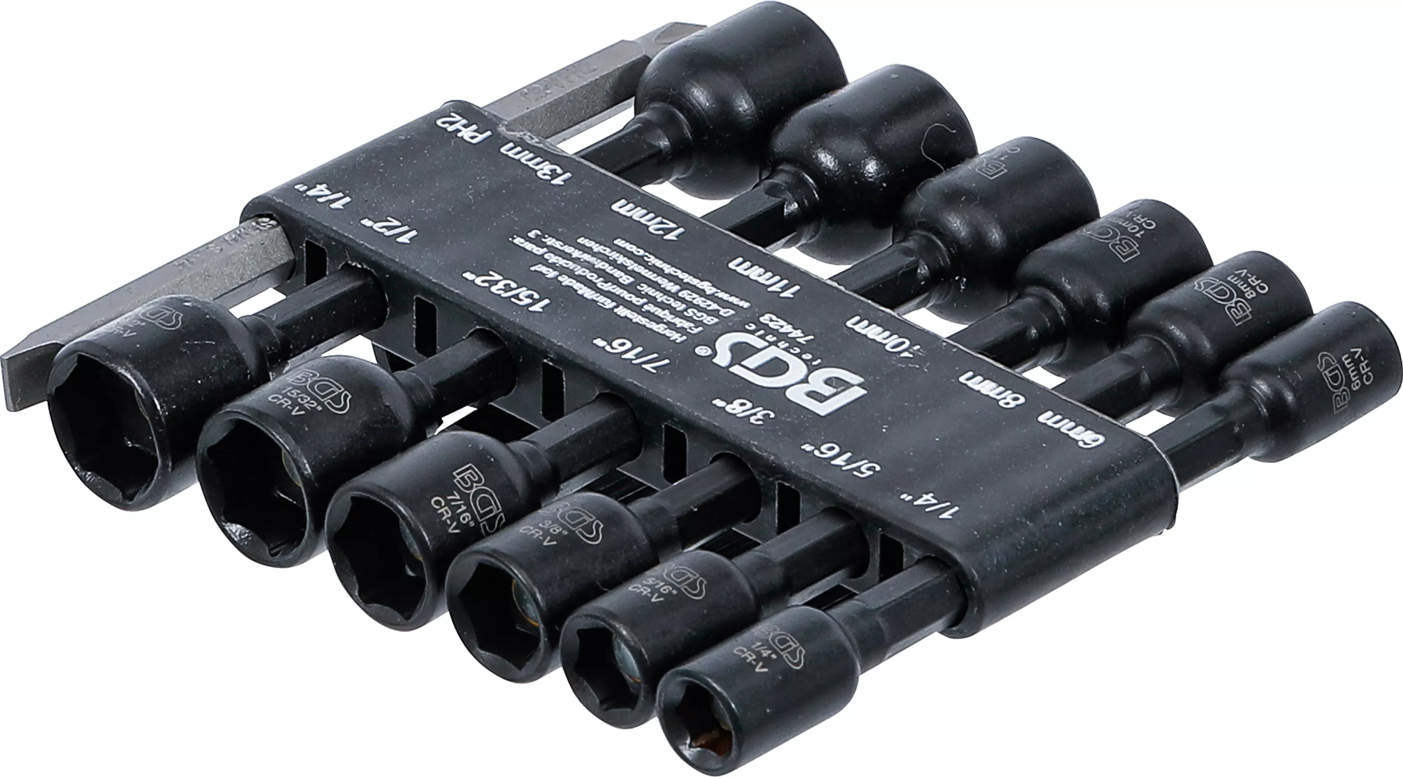Set chei tubulare 6 colturi | Antrenare 6 colturi exterior 6,3 mm (1/4") | pentru masini de gaurit | 1/4 - 1/2", 6 - 13 mm | 14 piese [2]