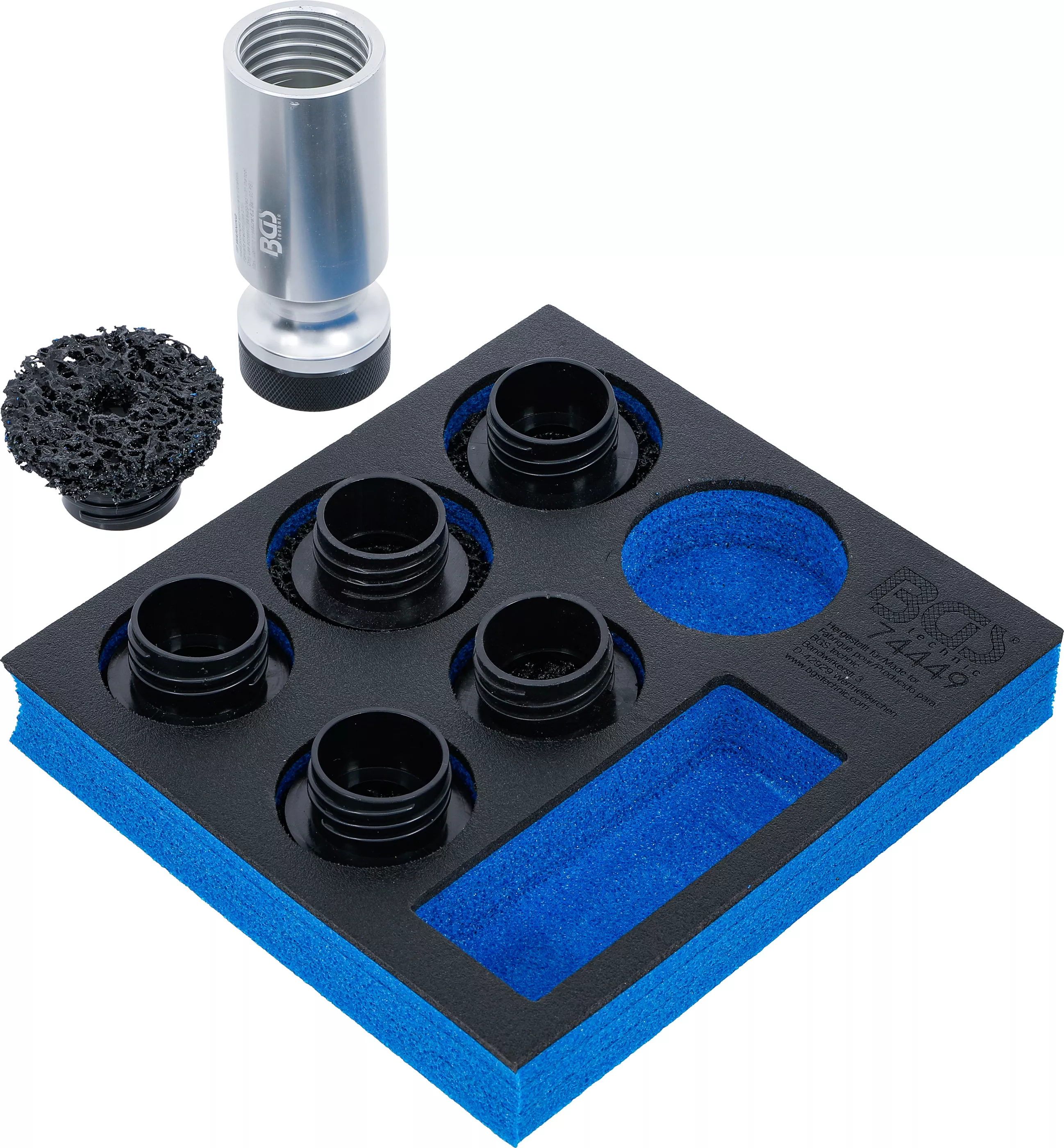 Suport organizator pentru carucior 1/6: Set slefuitor butuc roata | pentru prezoane si bolturi piulite roti | 7 piese [4]
