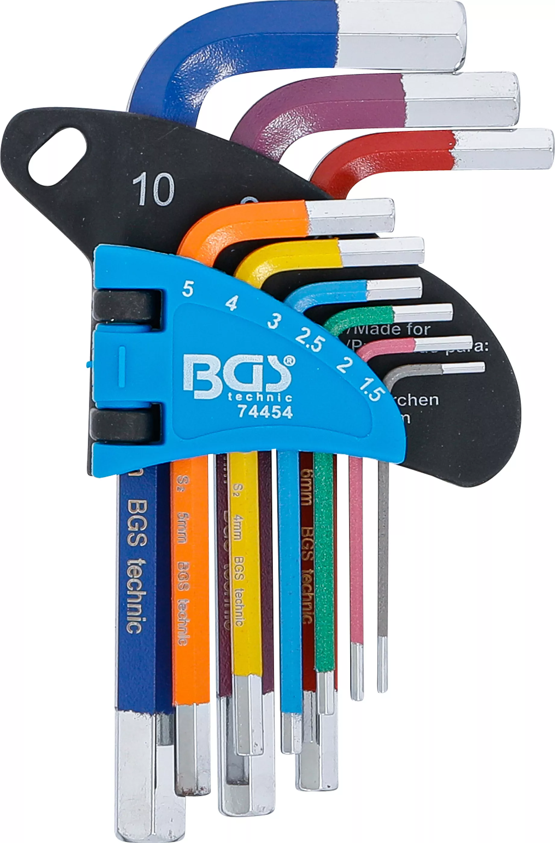 Set chei tip L | multicolora | scurte | hexagon interior 1,5 - 10 mm | 9 piese [2]