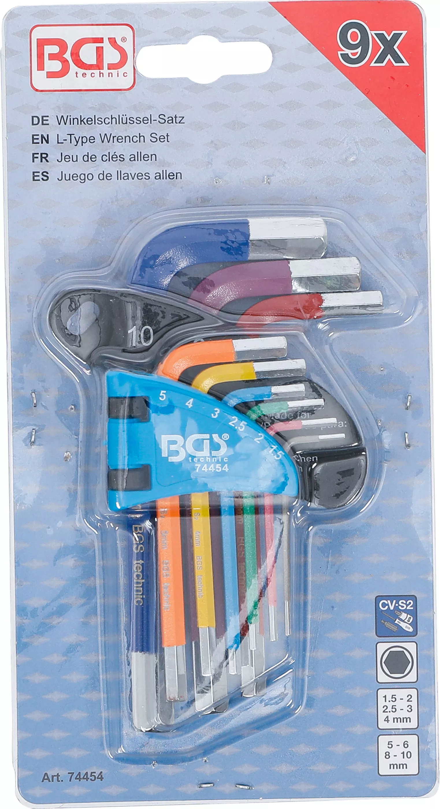 Set chei tip L | multicolora | scurte | hexagon interior 1,5 - 10 mm | 9 piese [4]
