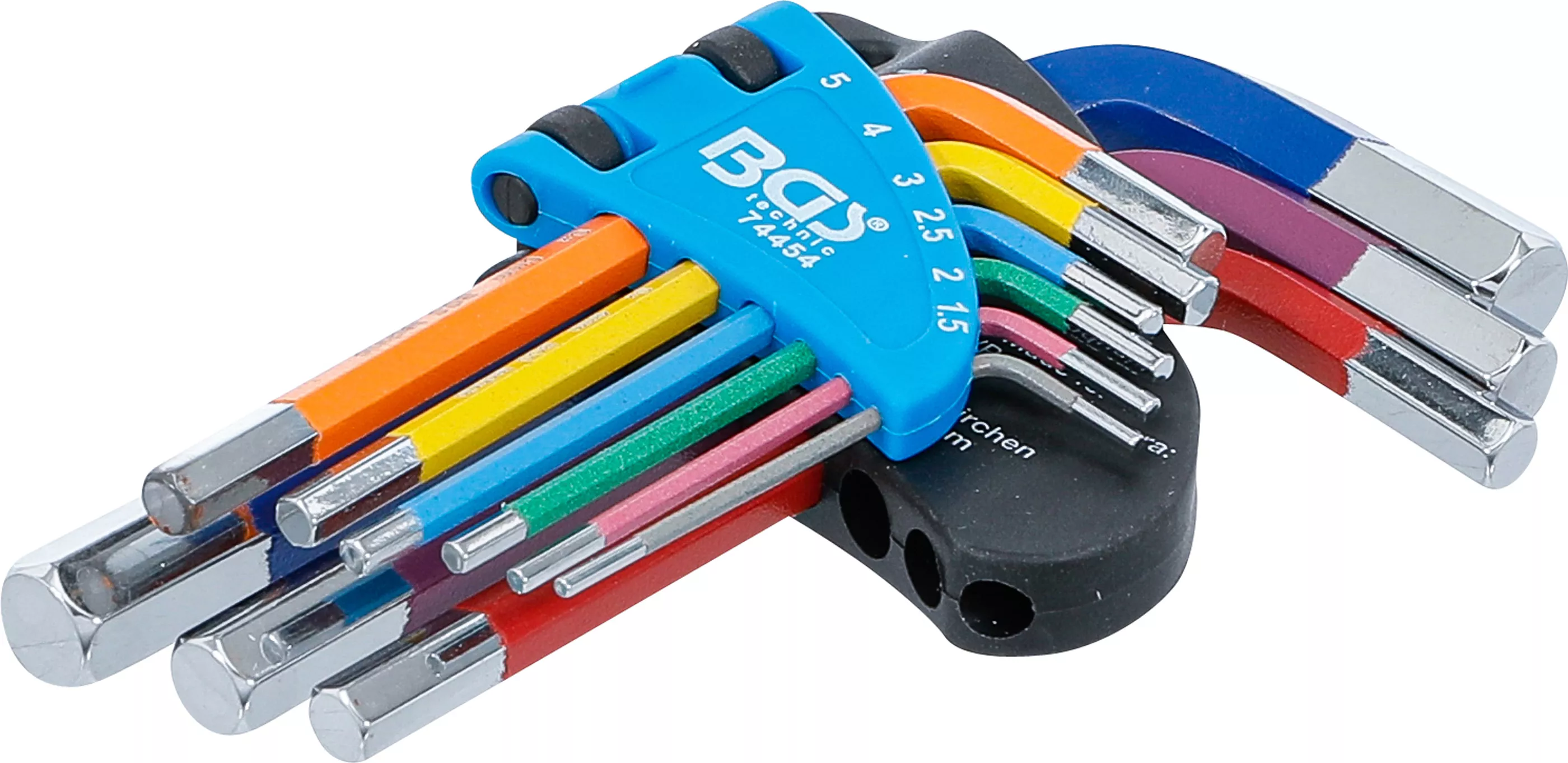 Chei cotite - Set chei tip L | multicolora | scurte | hexagon interior 1,5 - 10 mm | 9 piese