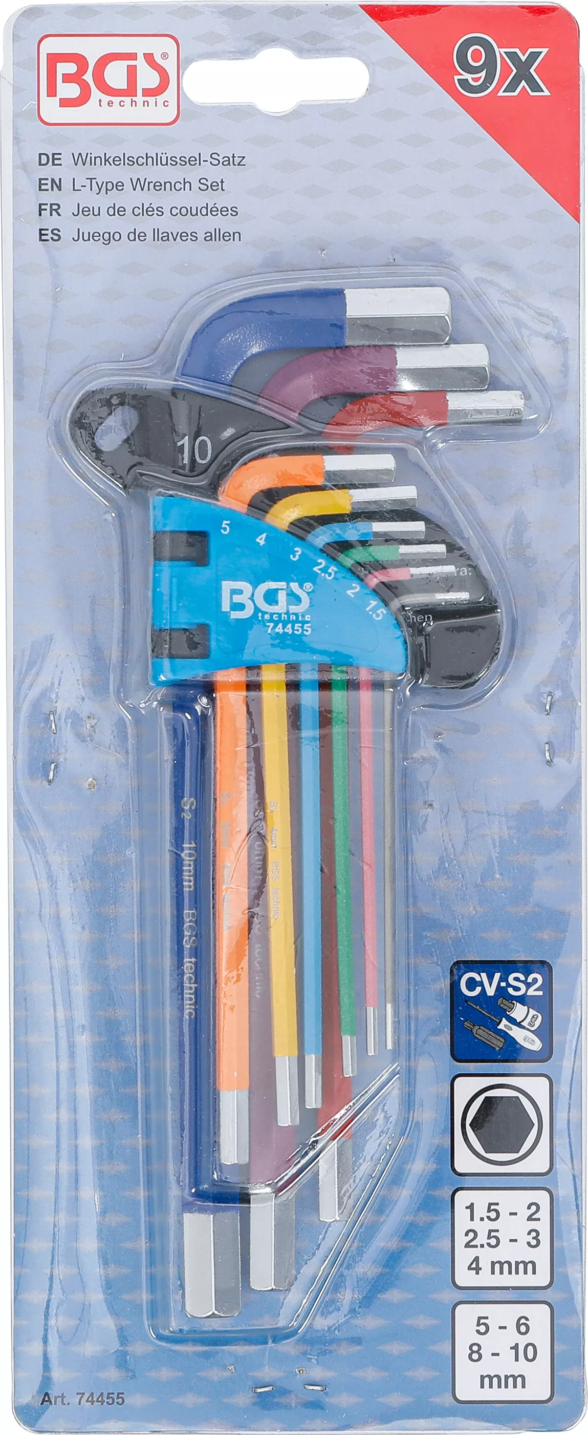 Set chei tip L | multicolora | hexagon interior 1,5 - 10 mm | 9 piese [4]