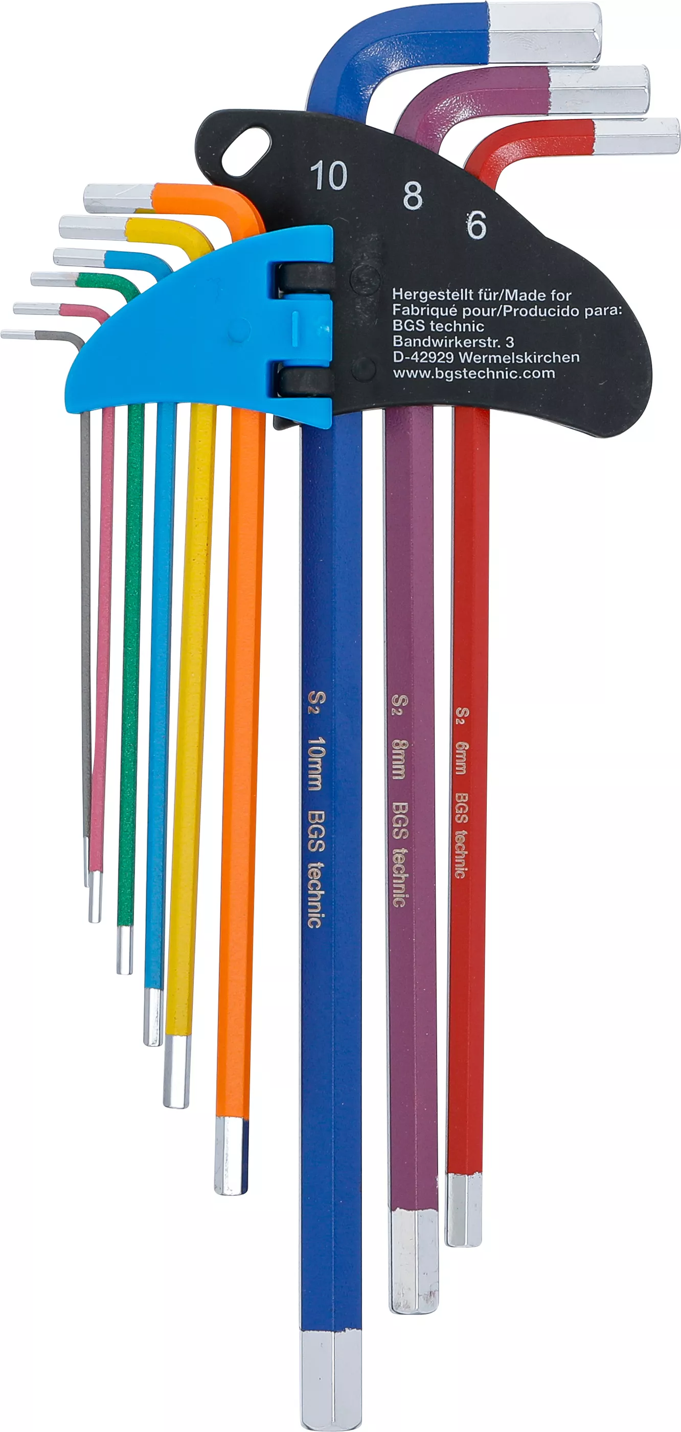 Set chei tip L | multicolora | extra lunga | hexagon interior 1,5 - 10 mm | 9 piese [3]