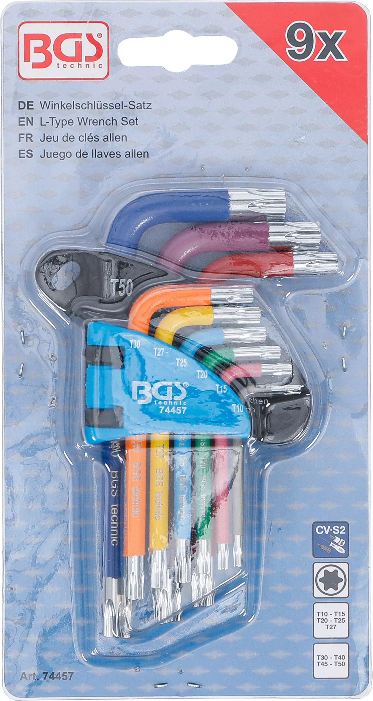 Set chei tip L | multicolora | scurte | profil T (pentru Torx) T10 - T50 | 9 piese [4]