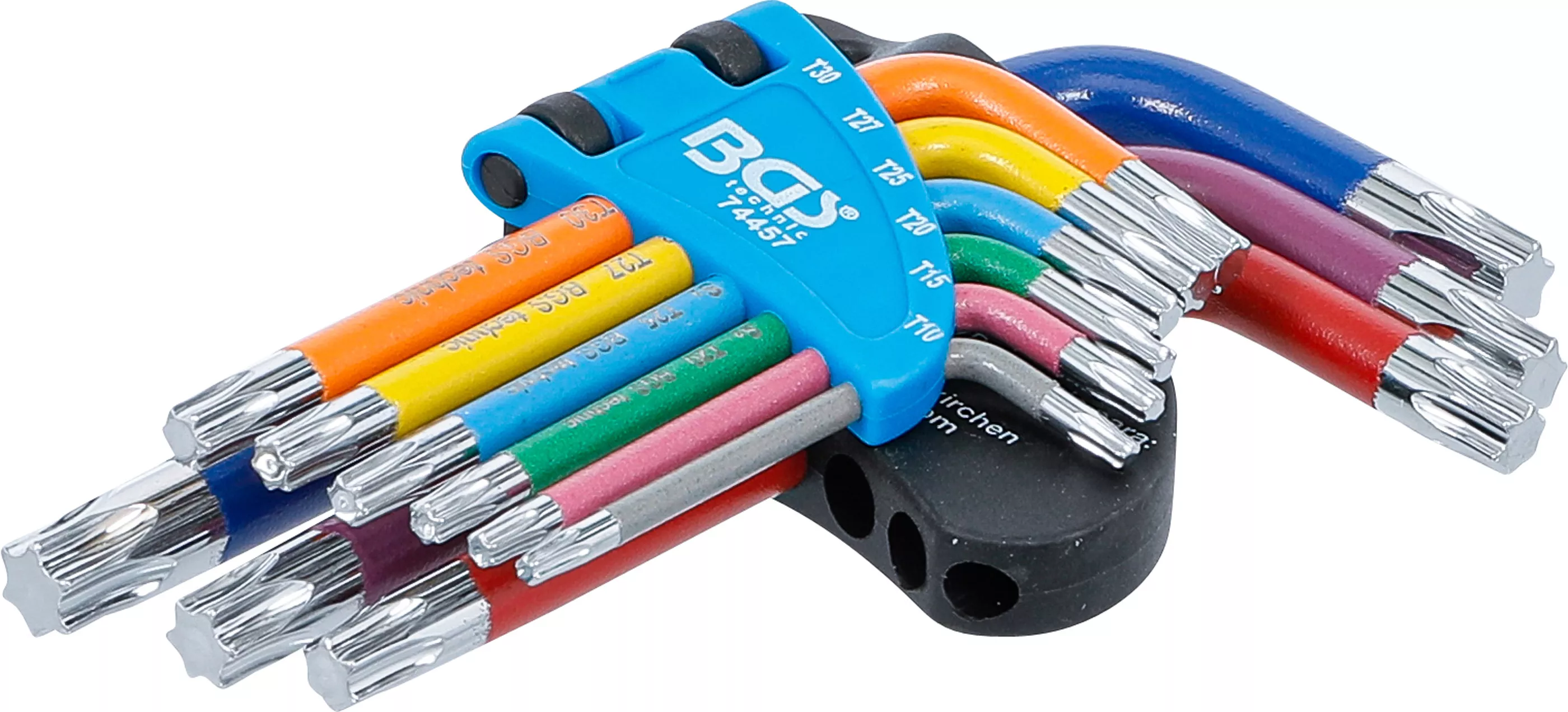 Chei cotite - Set chei tip L | multicolora | scurte | profil T (pentru Torx) T10 - T50 | 9 piese
