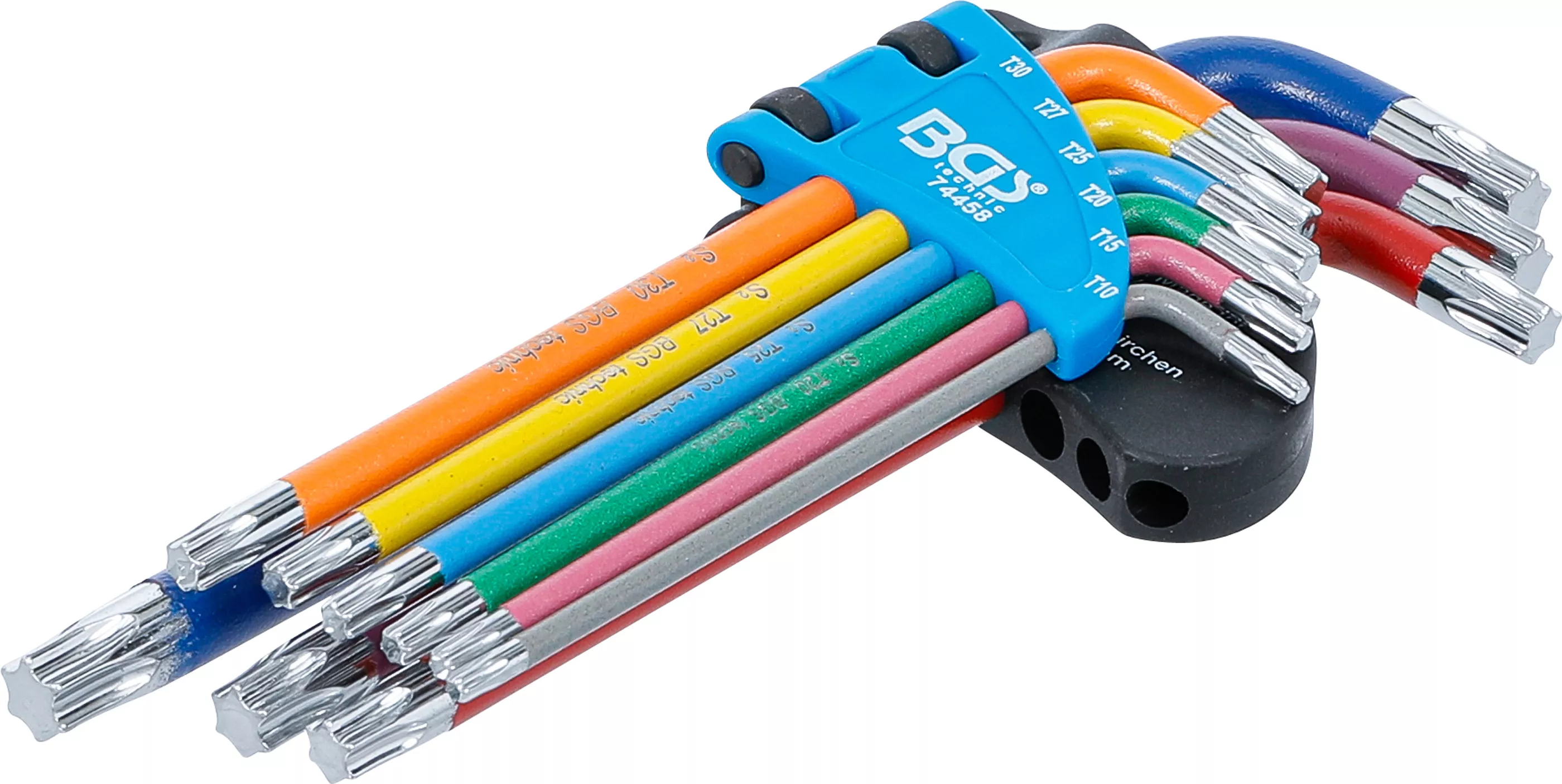 Chei cotite - Set chei tip L | multicolora | profil T (pentru Torx) T10 - T50 | 9 piese