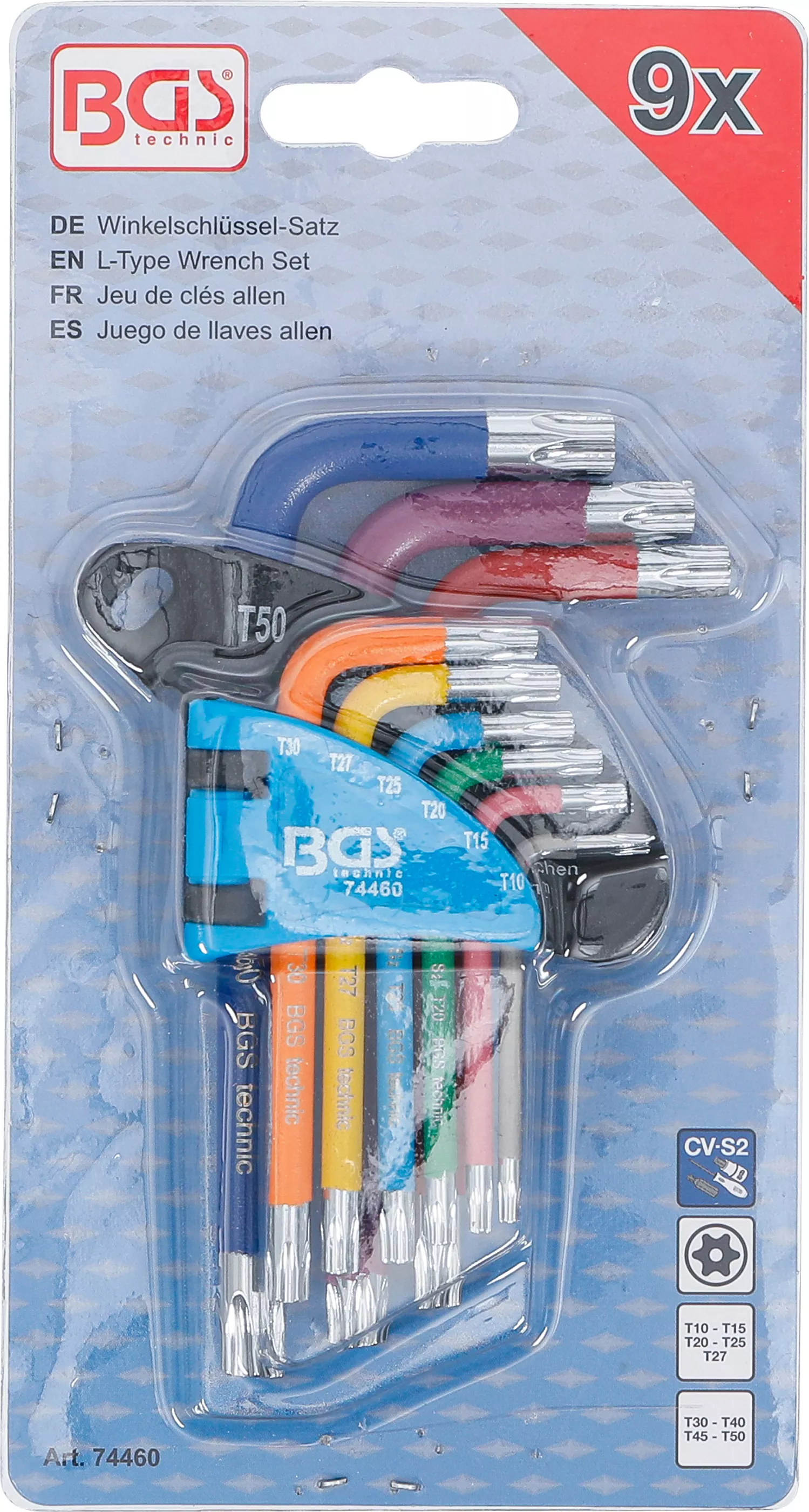 Set chei tip L | multicolora | scurte | profil T (pentru Torx) cu alezaj T10 - T50 | 9 piese [4]