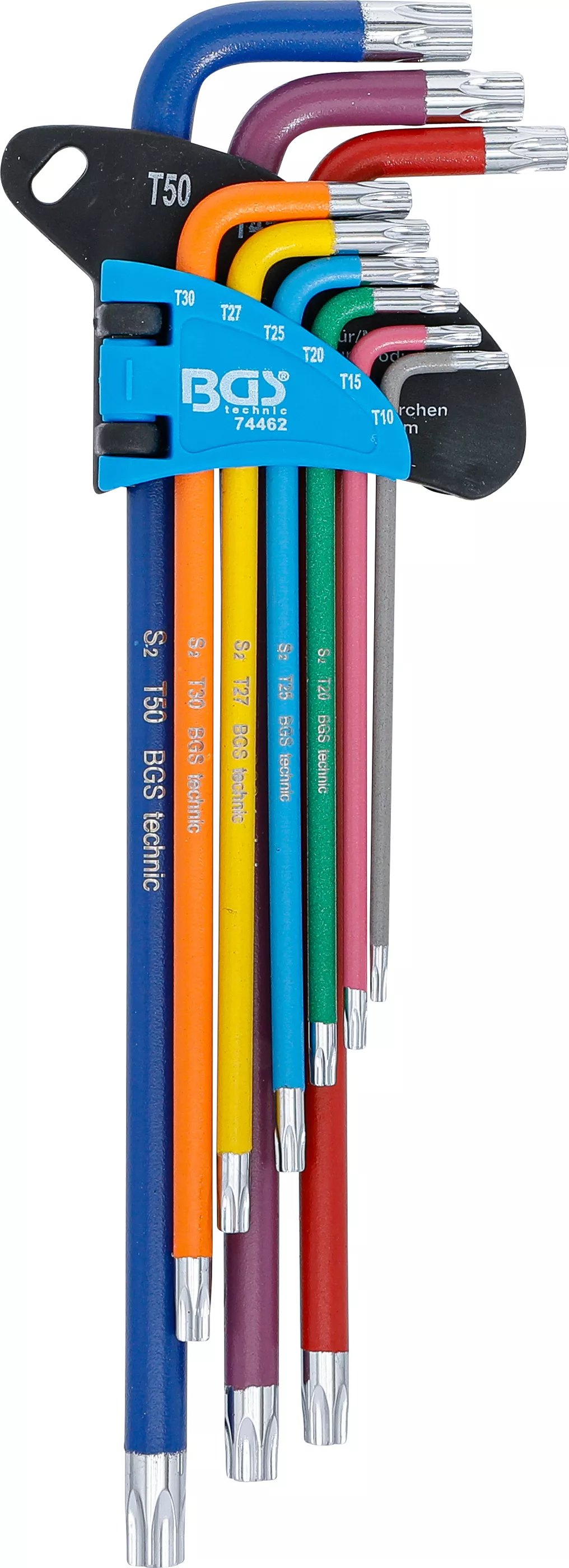 Set chei tip L | multicolora | extra lunga | profil T (pentru Torx) cu alezaj T10 - T50 | 9 piese [2]