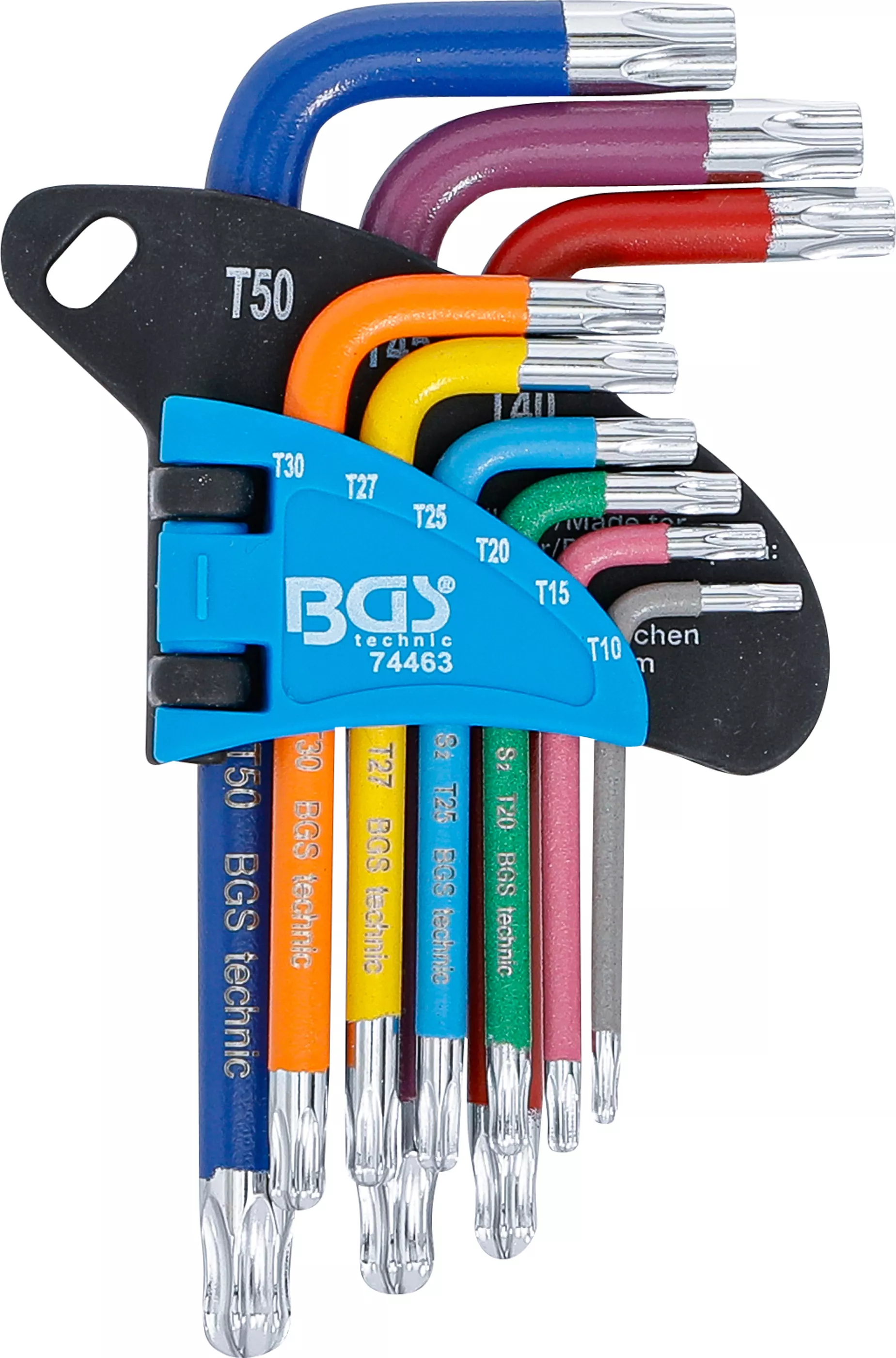 Set chei tip L | multicolora | scurte | profil T (pentru Torx) cu gaura si cap sferic T10 - T50 | 9 piese [2]