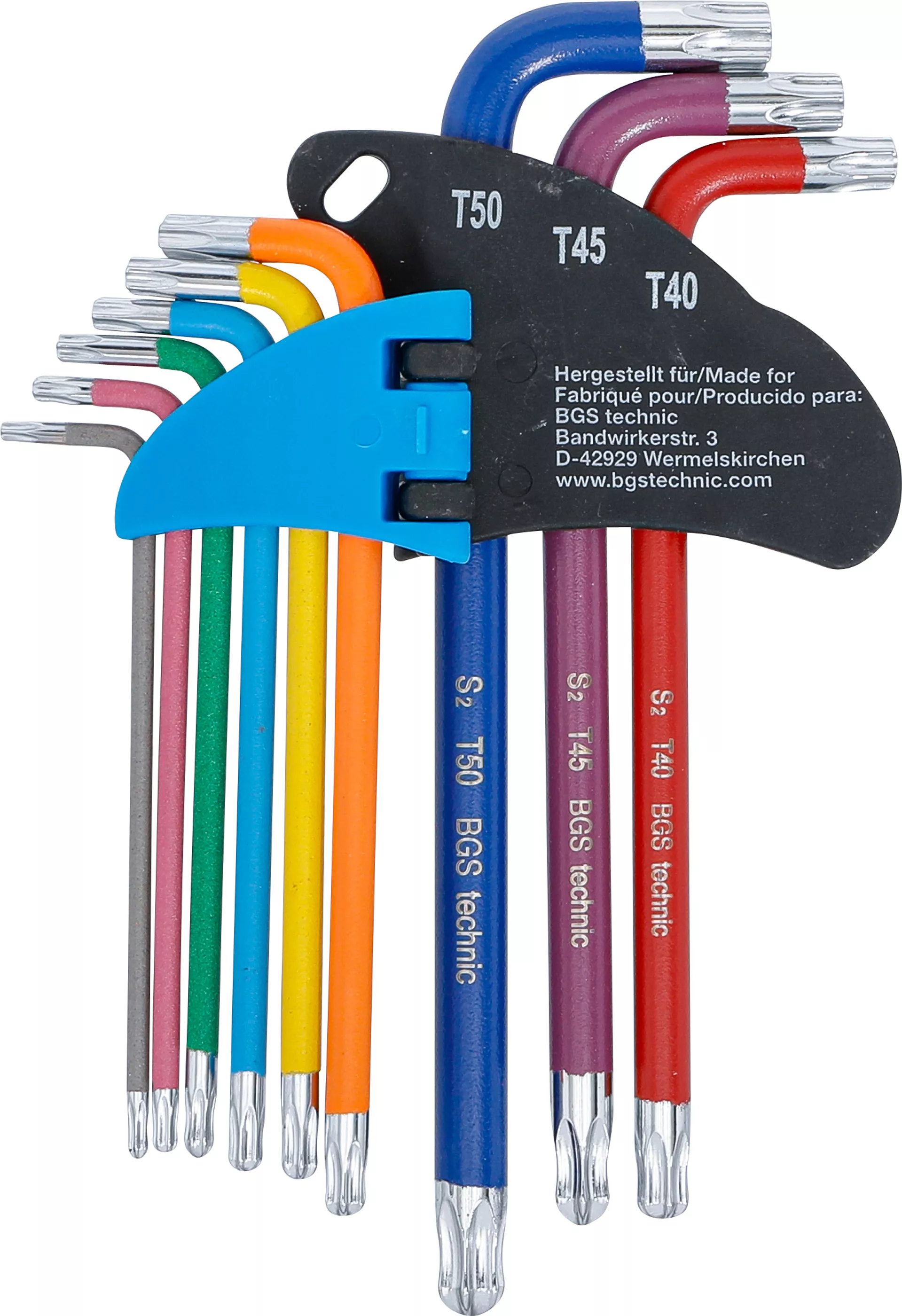 Set chei tip L | multicolora | profil T (pentru Torx) cu gaura si cap sferic T10 - T50 | 9 piese [3]