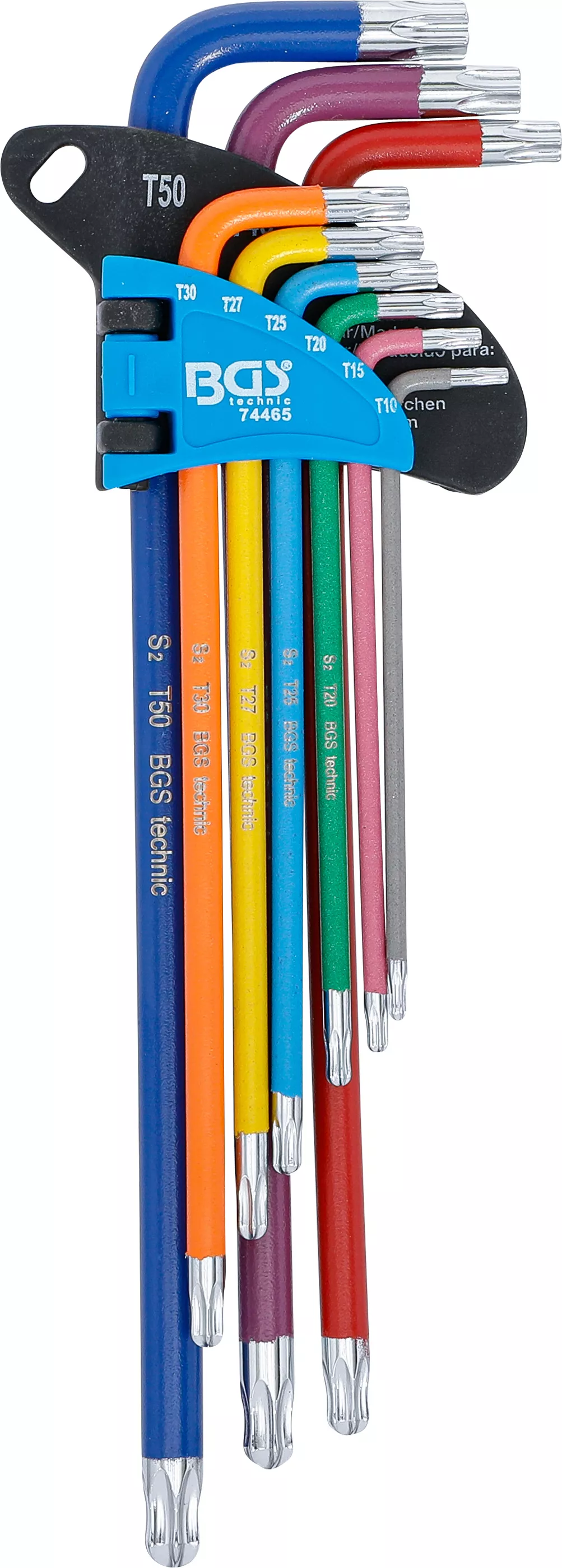 Set chei tip L | multicolora | extra lunga | profil T (pentru Torx) cu gaura si cap sferic T10 - T50 | 9 piese [2]