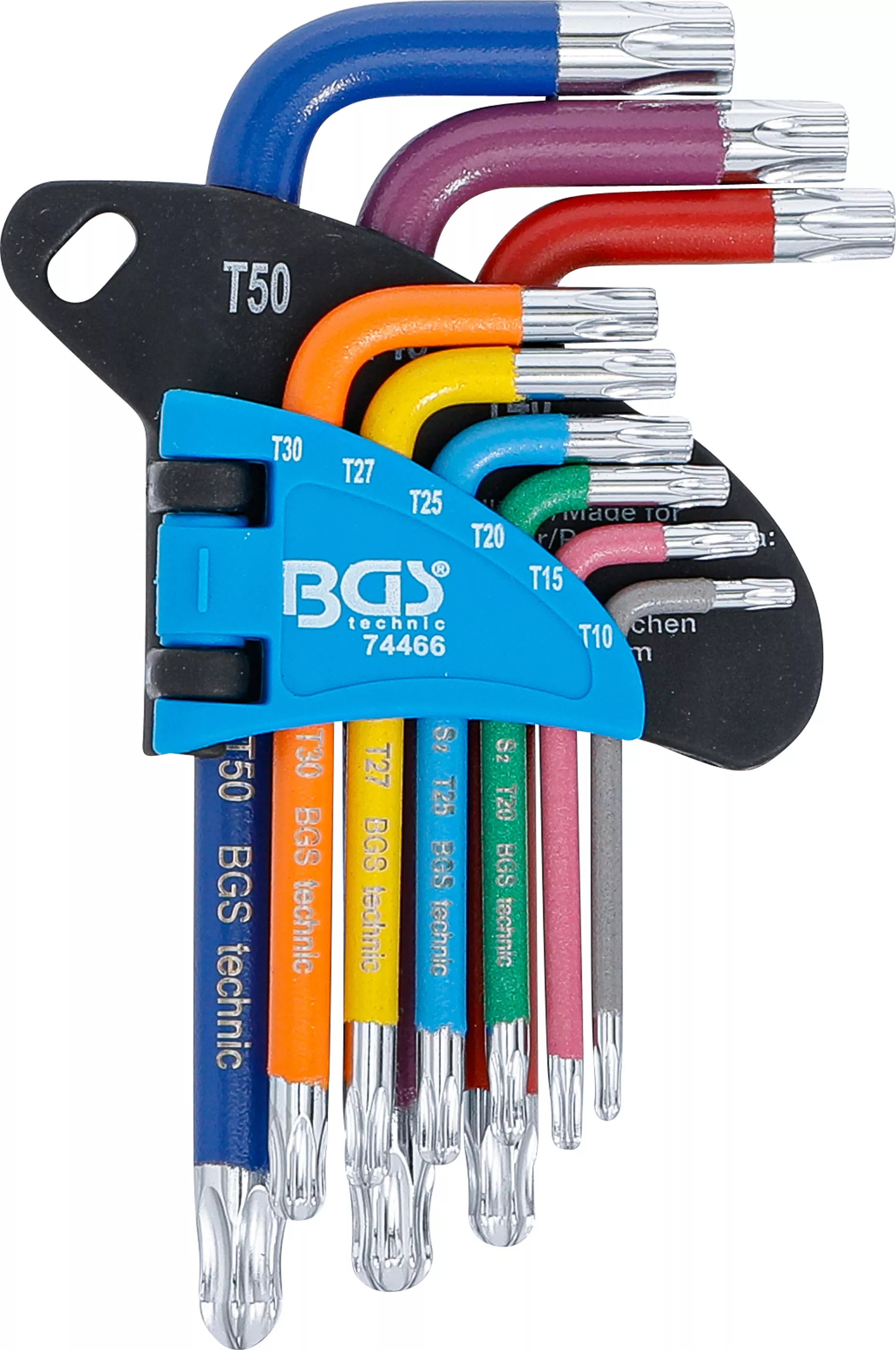 Set chei tip L | multicolora | scurte | profil T (pentru Torx) cu cap sferic T10 - T50 | 9 piese [2]