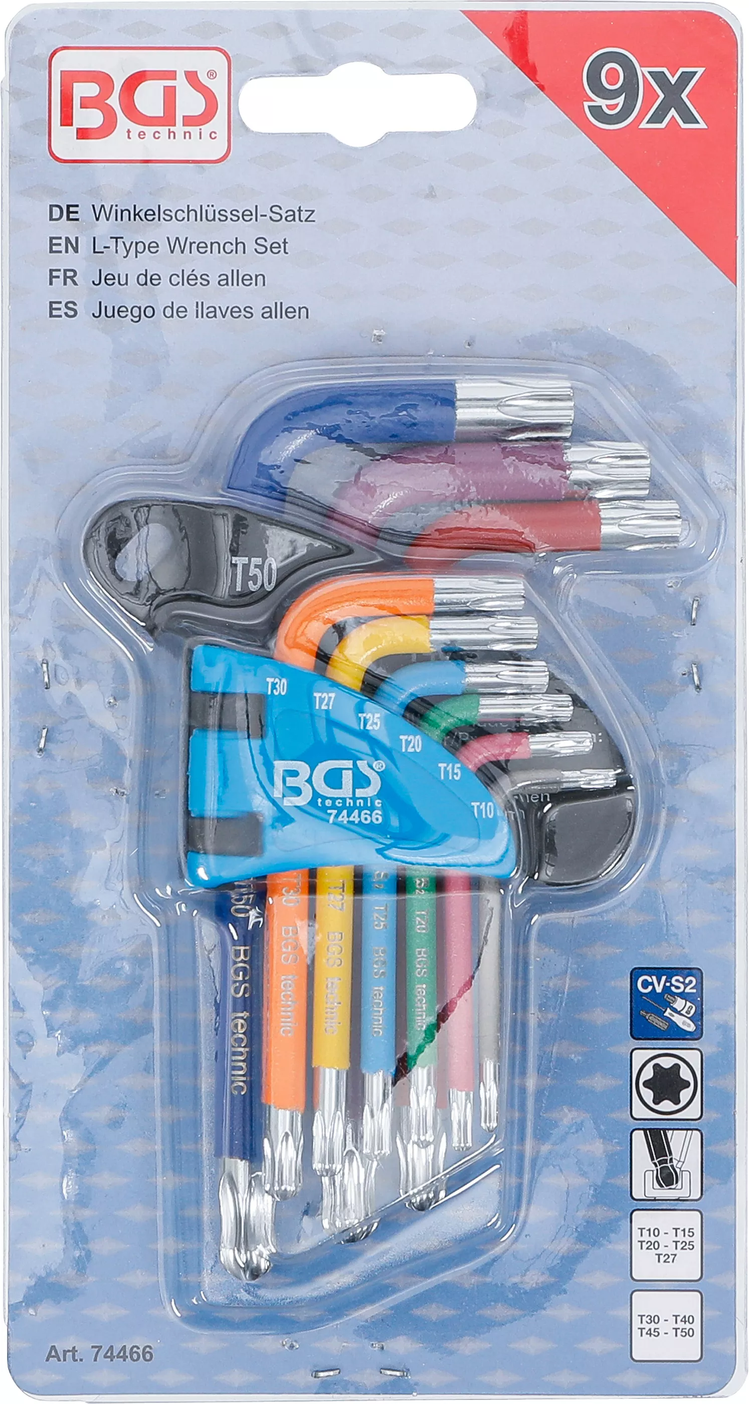 Set chei tip L | multicolora | scurte | profil T (pentru Torx) cu cap sferic T10 - T50 | 9 piese [4]