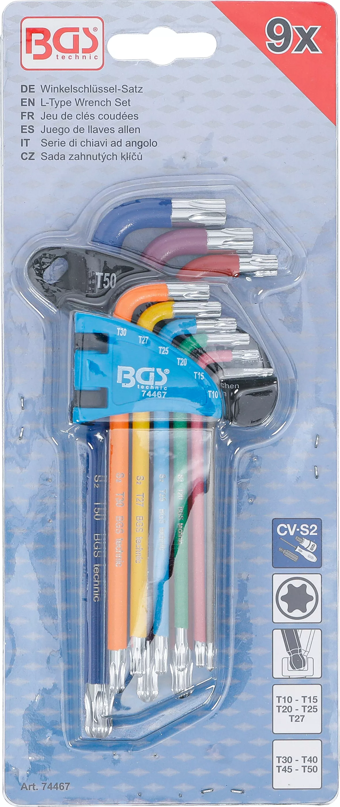 Set chei tip L | multicolora | profil T (pentru Torx) cu cap sferic T10 - T50 | 9 piese [4]