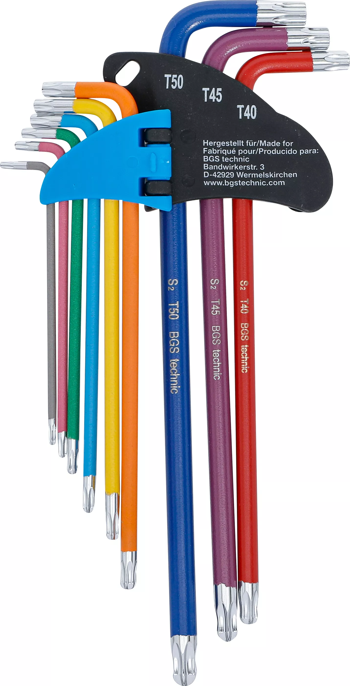 Set chei tip L | multicolora | extra lunga | profil T (pentru Torx) cu cap sferic T10 - T50 | 9 piese [3]
