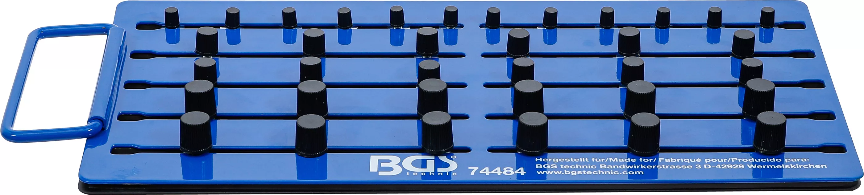 Panou magnetic cu stifturi | cu patrat exterior | pentru 36 capete chei tubulare | 6,3 mm (1/4") / 10 mm (3/8") / 12,5 mm (1/2") [3]