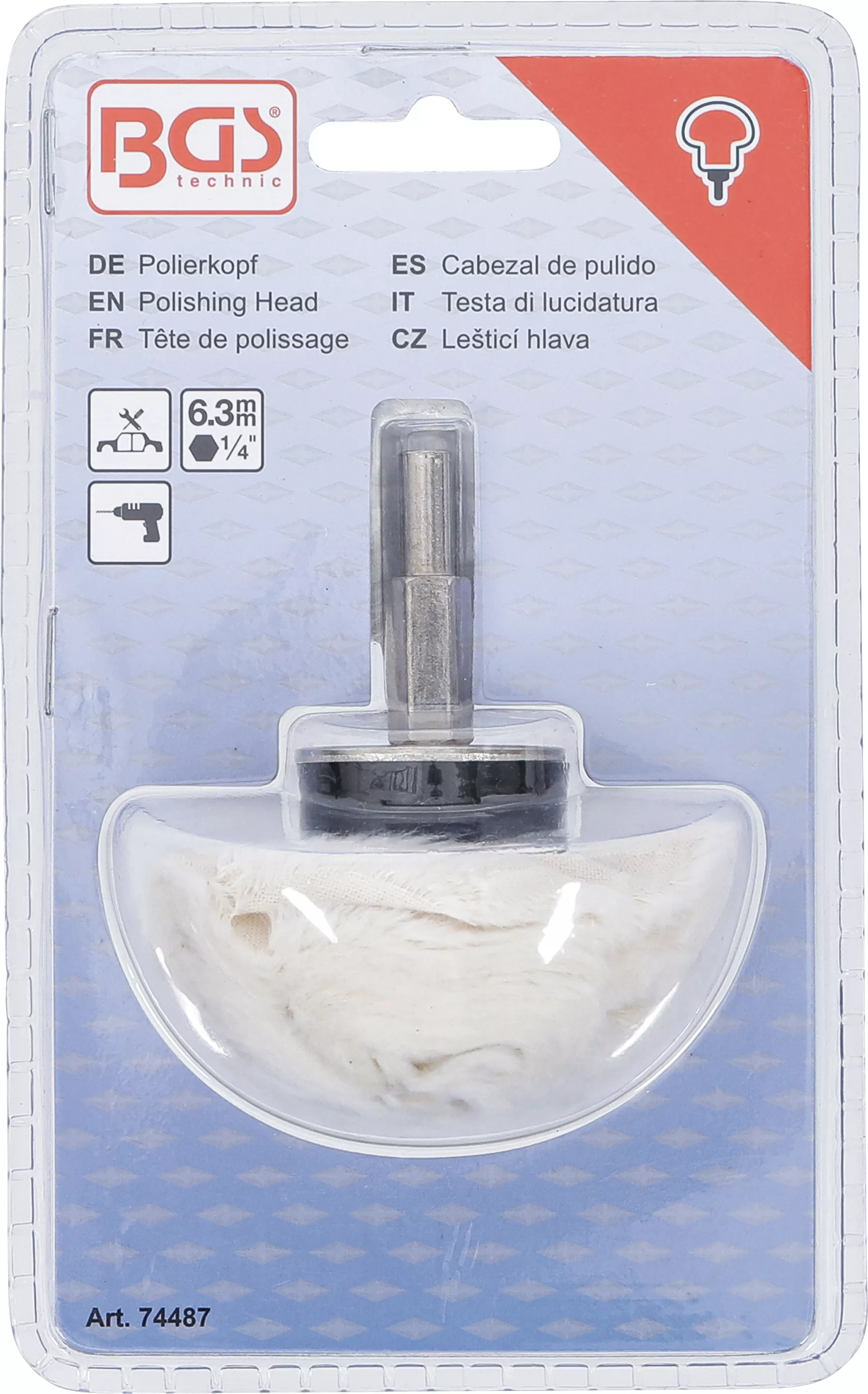 Cap polisare | Forma ciuperca | Antrenare hexagon exterior 6,3 mm (1/4") [4]