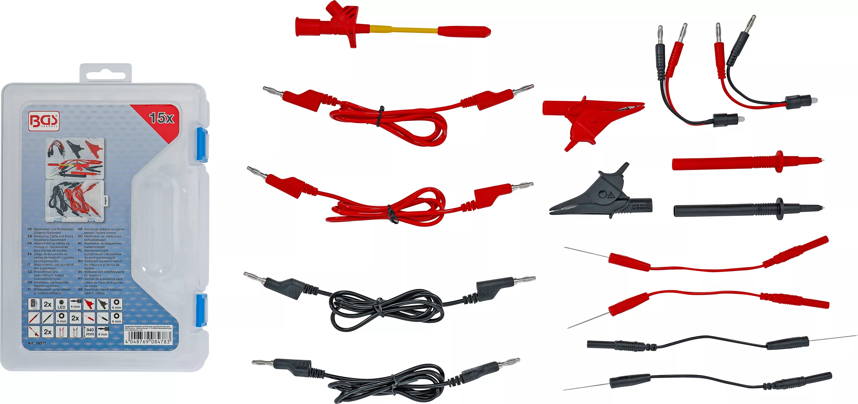 Sortiment accesorii cabluri de masurare si varfuri de testare | pentru multimetru | 15 piese [4]