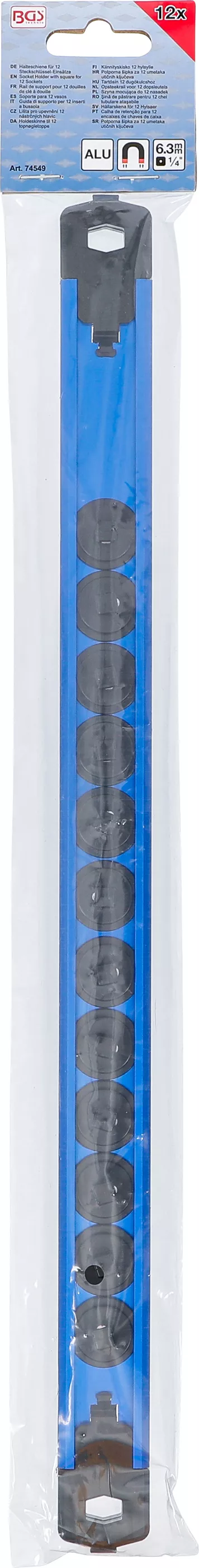 sina de pastrare pentru 12 chei tubulare atasabile | magnetica | pentru Antrenare 6,3 mm (1/4") [5]