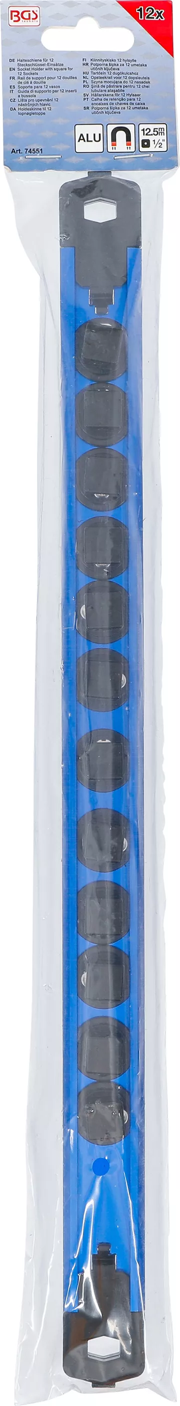 sina de pastrare pentru 12 chei tubulare atasabile | magnetica | pentru Antrenare 12,5 mm (1/2") [5]