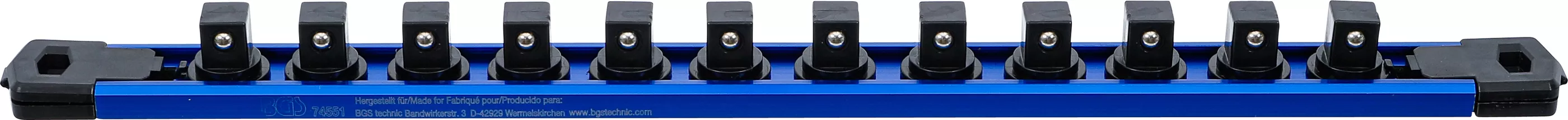 Cărucior atelier şi accesorii - sina de pastrare pentru 12 chei tubulare atasabile | magnetica | pentru Antrenare 12,5 mm (1/2")