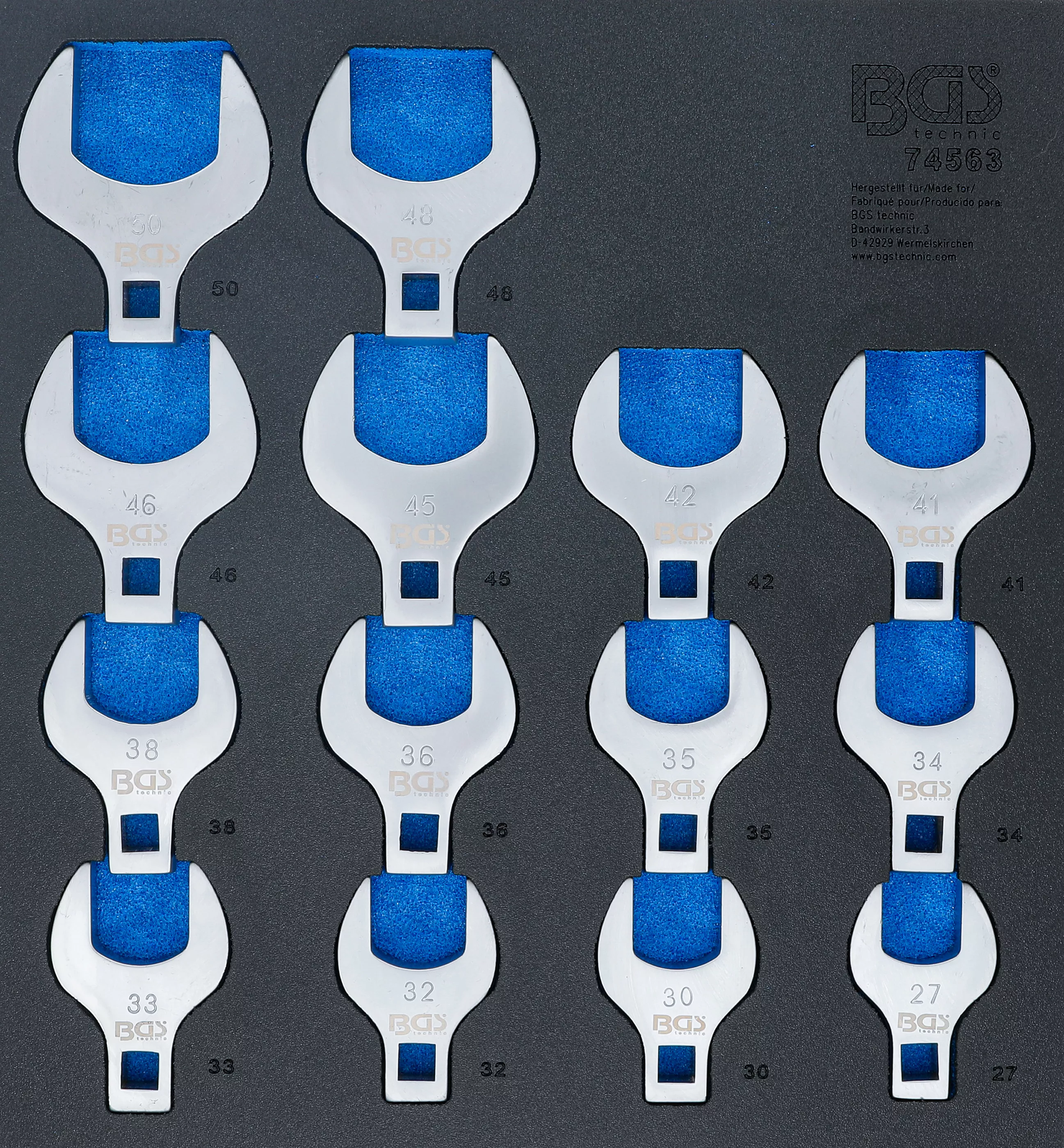 Cărucior atelier / Echipamente - Suport organizator pentru carucior 2/3: Set chei cu dinte | 12,5 mm (1/2") | 14 piese