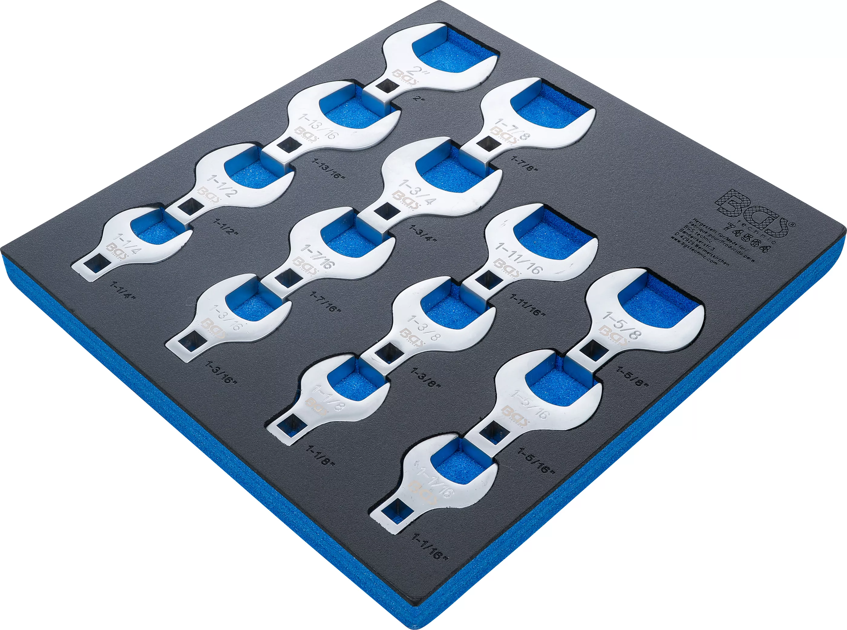 Suport organizator pentru carucior 2/3: Set chei cu dinte | 12,5 mm (1/2") | Marimi in toli | 14 piese [2]