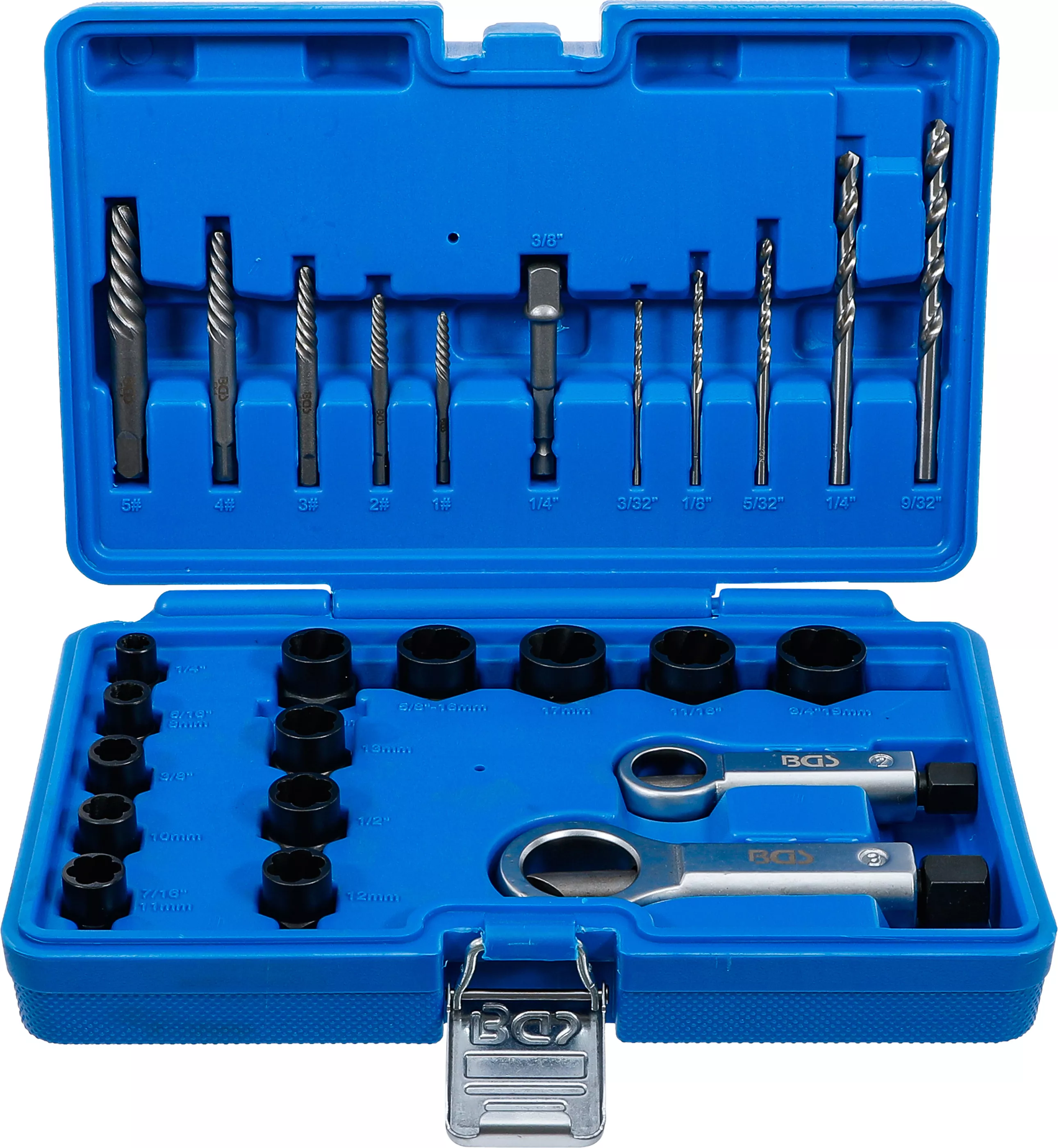 Cap cheie tubulara profil spiral / set extractor de suruburi dispozitive despicat piulite | 26 piese [1]
