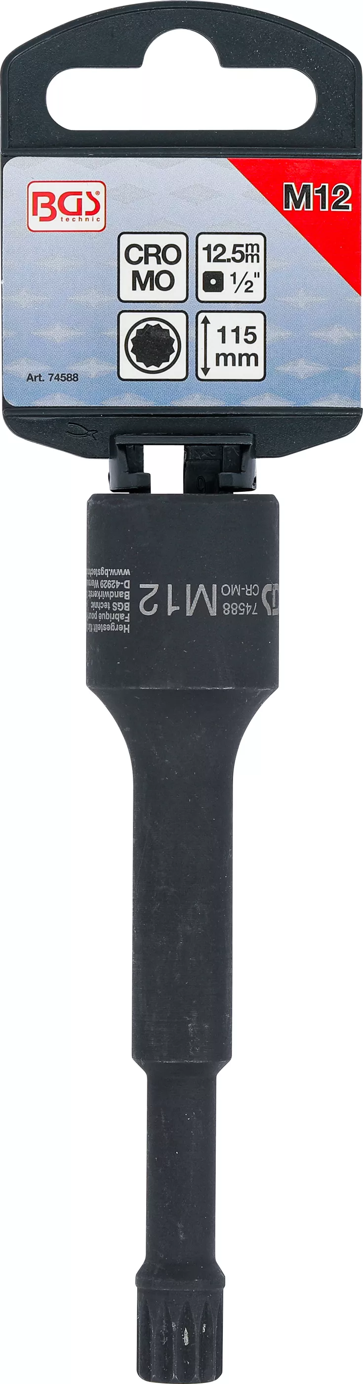 Cap bit special de impact | lungime 115 mm | 12,5 mm (1/2") | dantura interioara multipla (pentru XZN) M12 | pentru VAG [3]