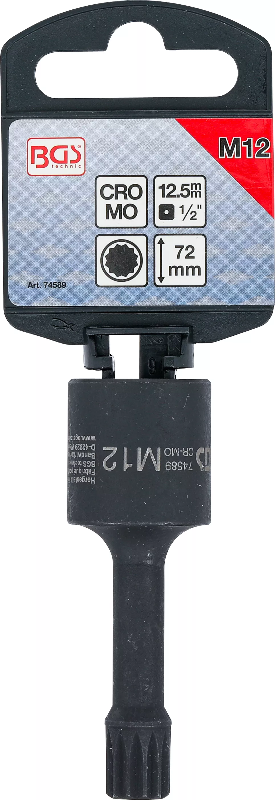 Cap bit special de impact | lungime 72 mm | 12,5 mm (1/2") | dantura interioara multipla (pentru XZN) M12 | pentru VAG [3]