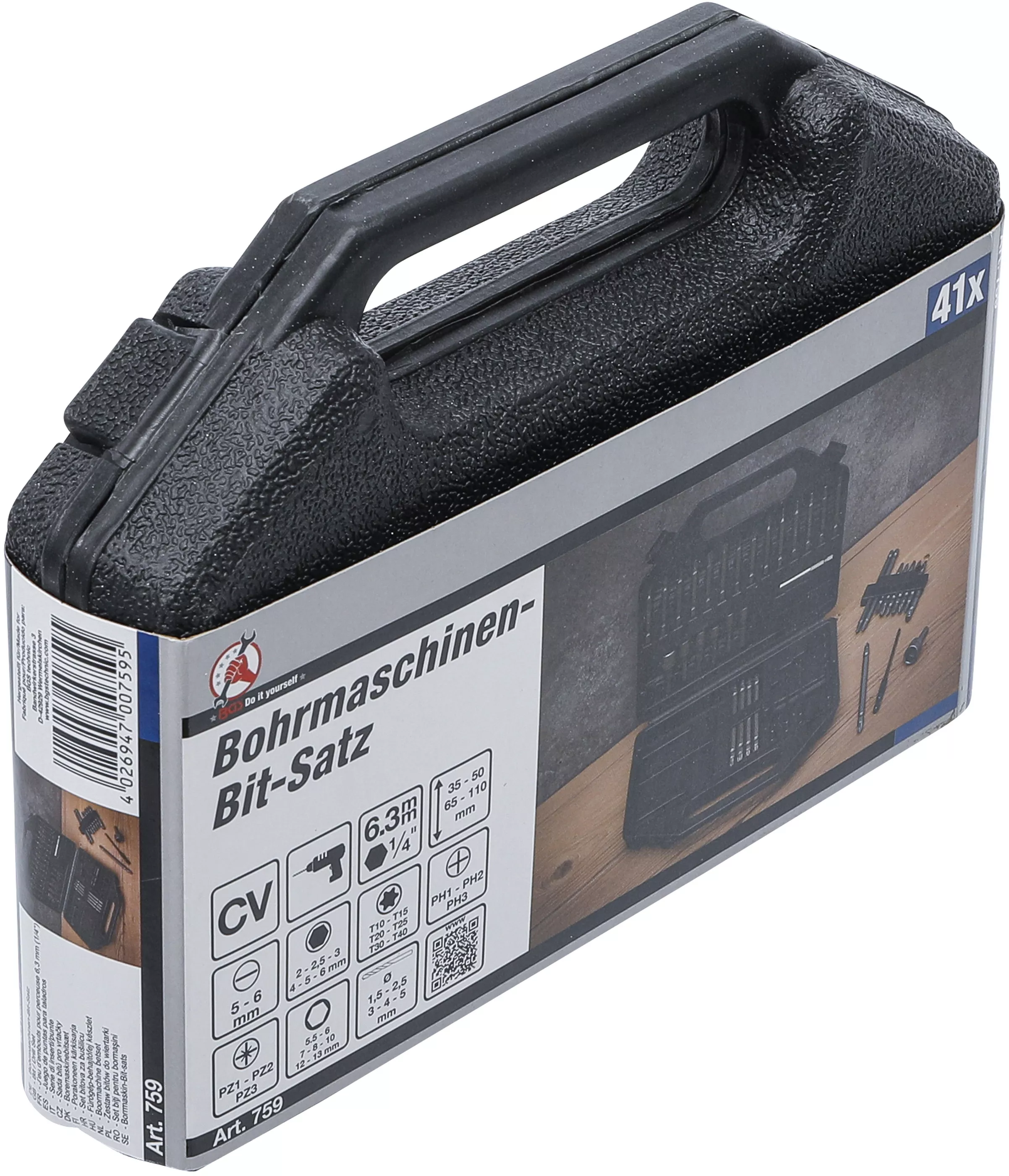 Set biti pentru bormasini | Antrenare hexagon exterior 6,3 mm (1/4") | 41 piese [6]