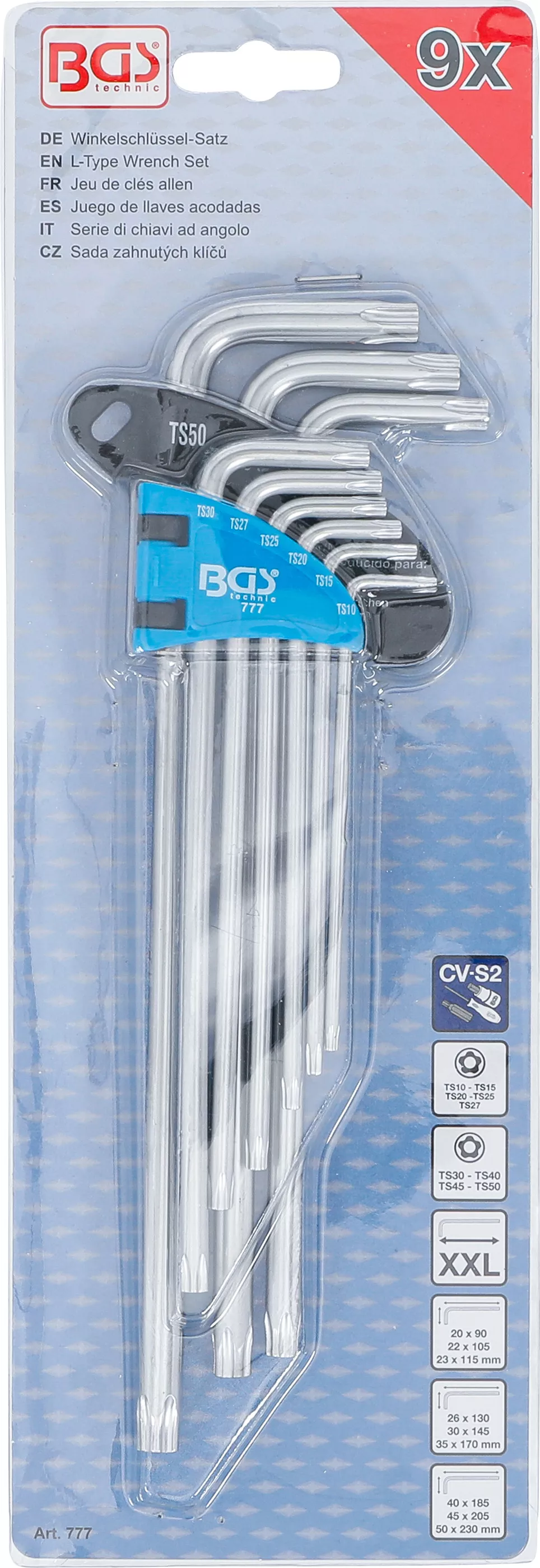 Set chei tip L | extra lungi | Profil TS (pentru Torx Plus) TS10 - TS50 | 9 piese [4]