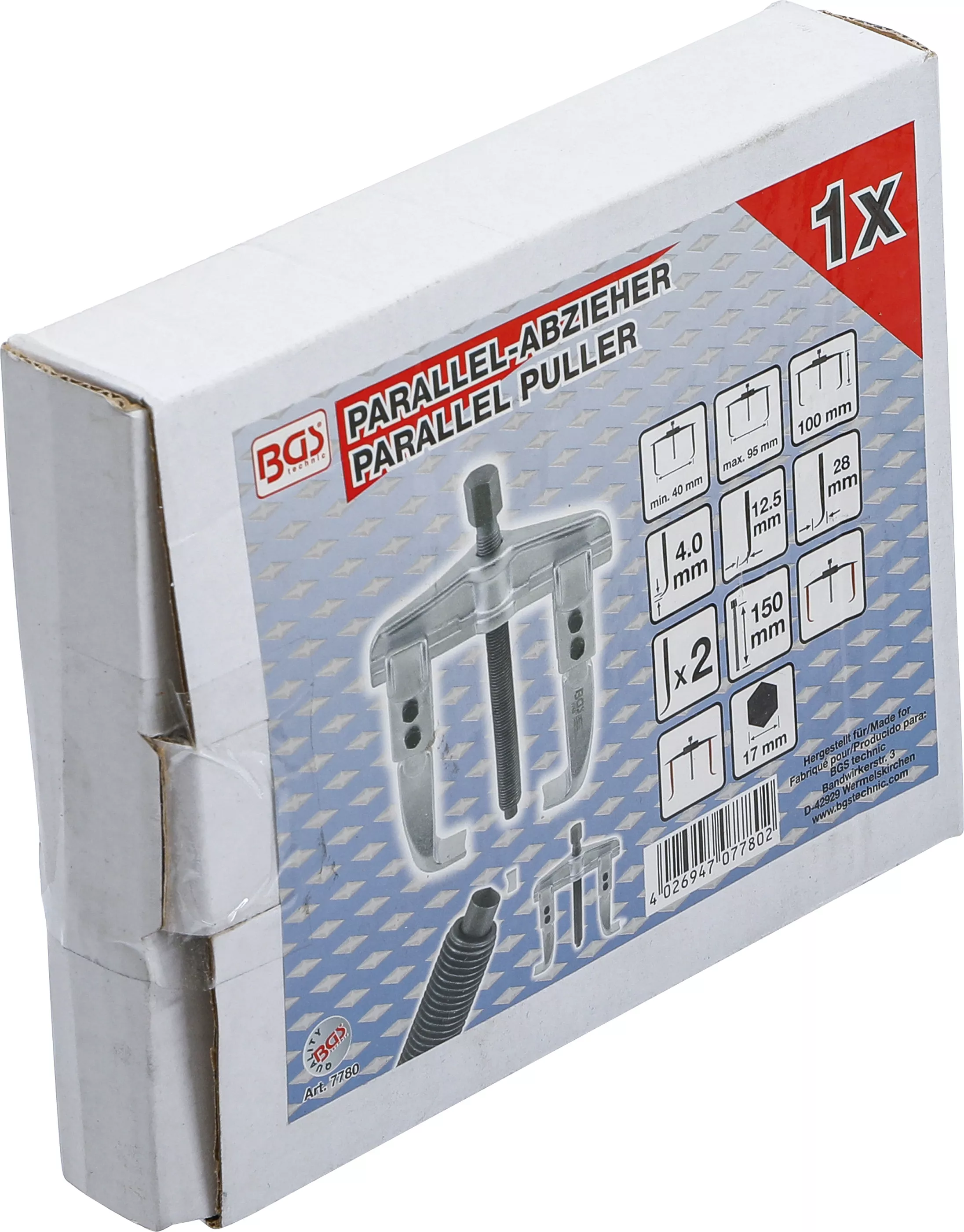 Extractor paralel, filet fin, 2 brate | 40 - 95 mm [4]