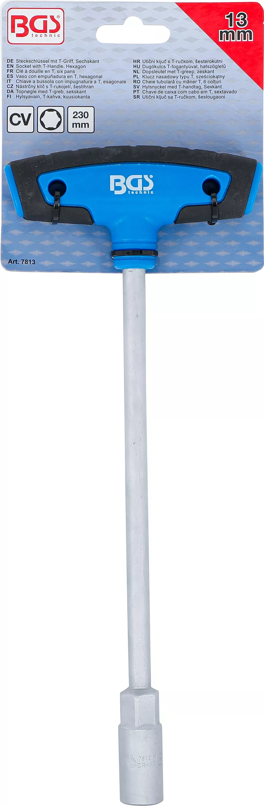 Cheie tubulara cu maner T, 6 colturi | 13 mm [4]