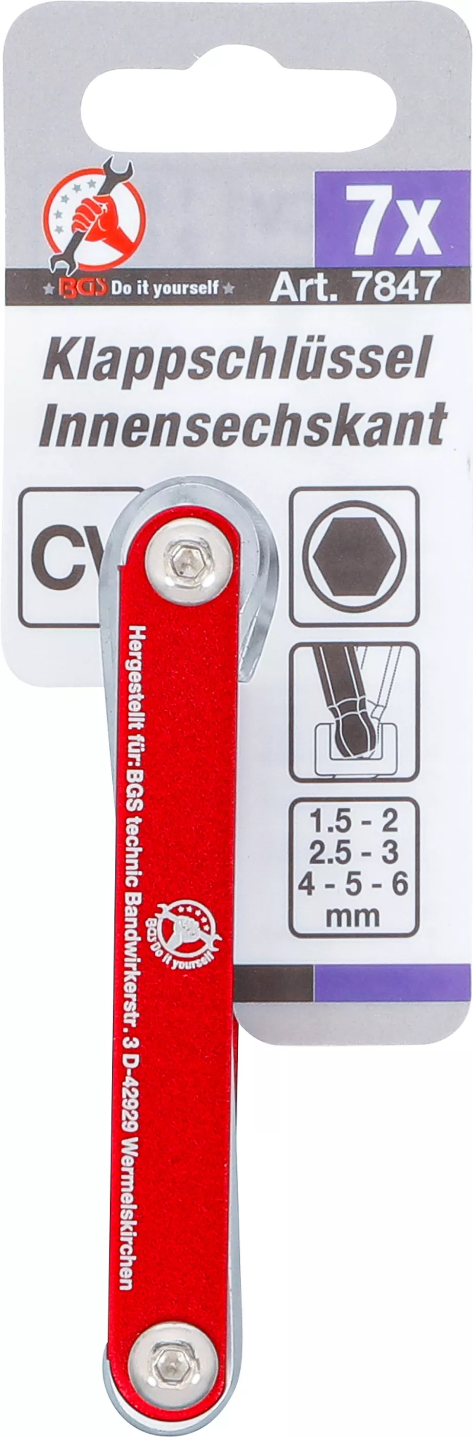 Cheie rabatabila | hexagon interior cu cap sferic 1,5 - 6 mm | 7 piese [4]