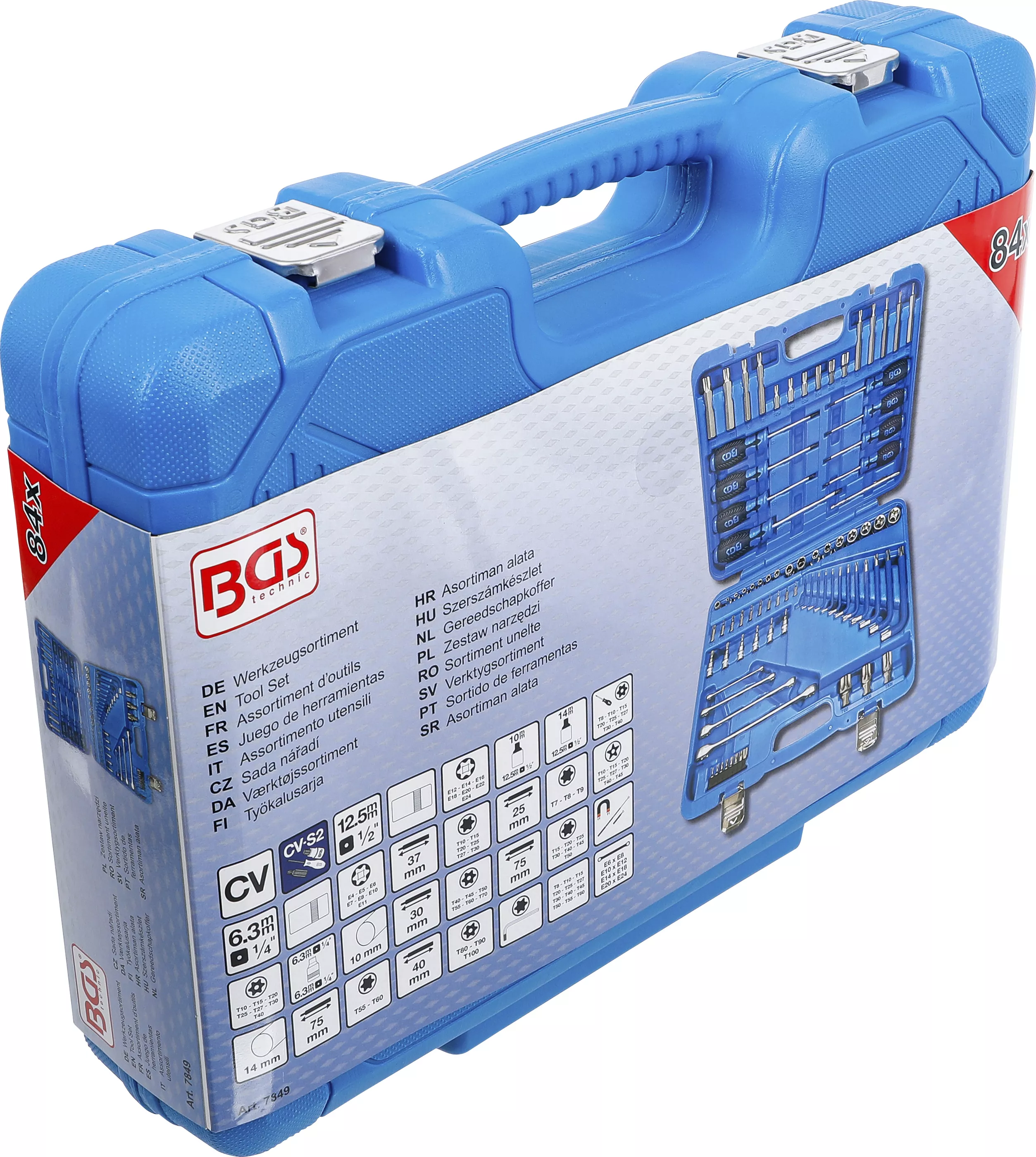 Sortiment unelte | 6,3 mm (1/4") + 12,5 mm (1/2") | Profil E / Profil T (pentru Torx) | 84 piese [9]