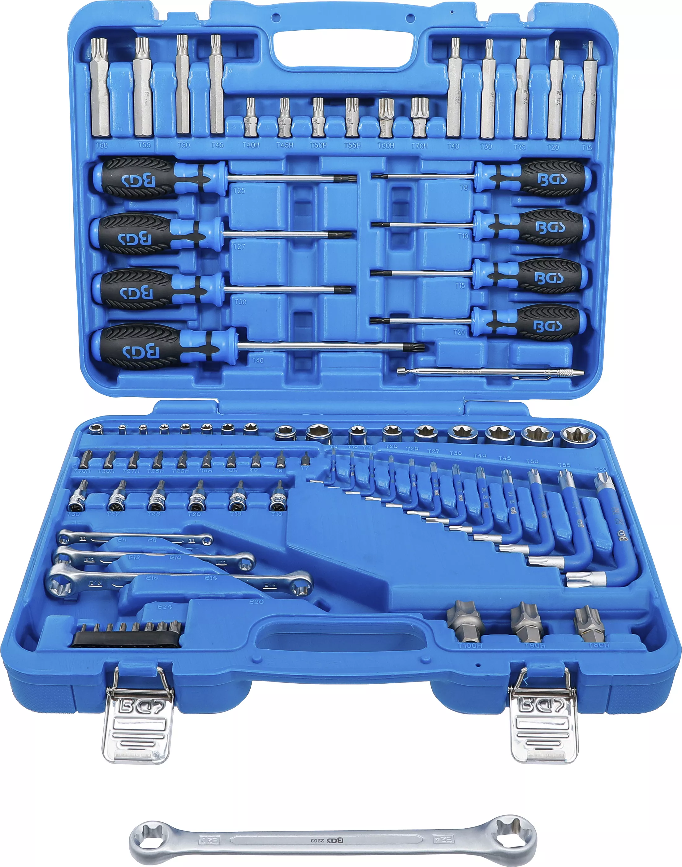 Şurubelniţe - Sortiment unelte | 6,3 mm (1/4") + 12,5 mm (1/2") | Profil E / Profil T (pentru Torx) | 84 piese