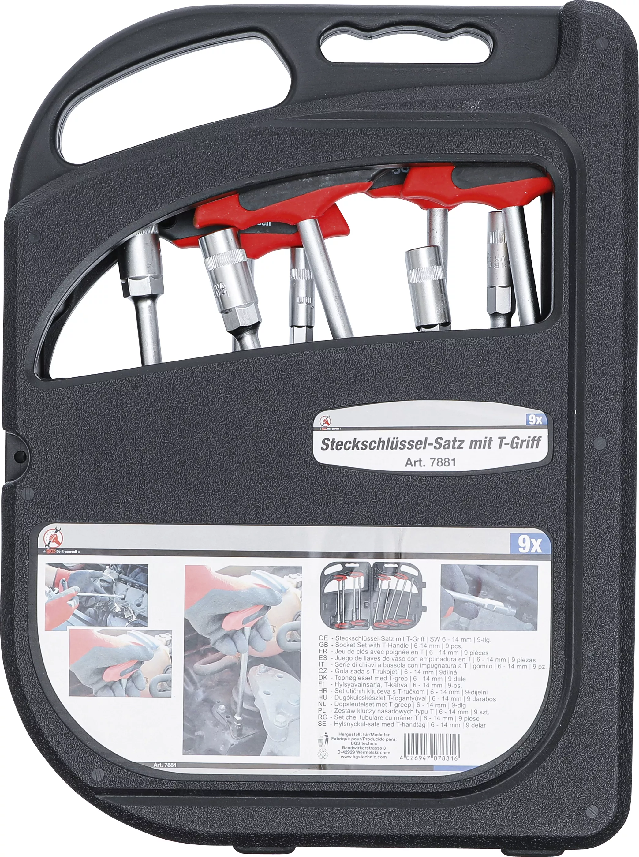 Set chei tubulare cu maner T | 6 - 14 mm | 9 piese [3]