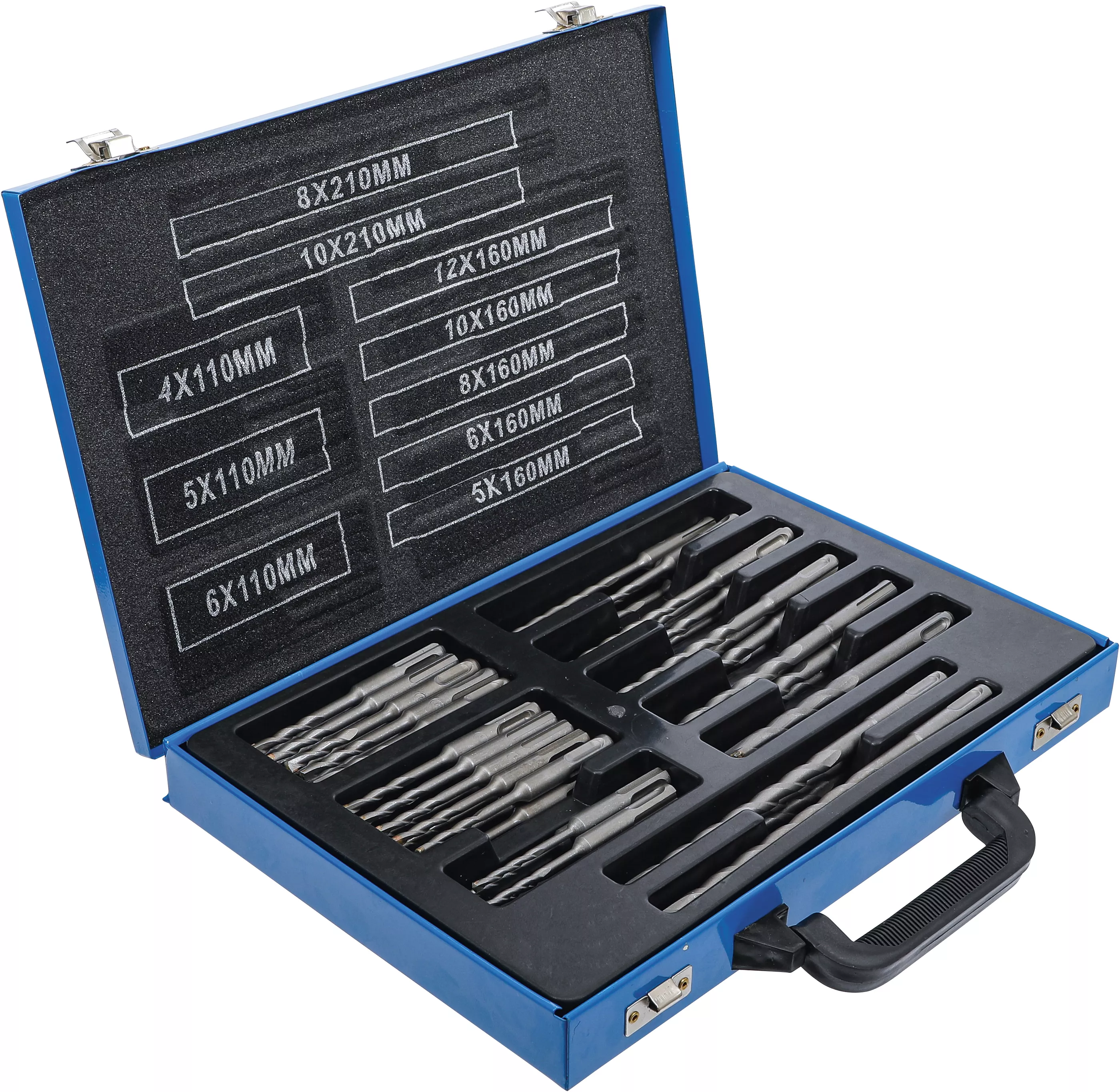 Set burghie percutoare | tija SDS, Varfuri din carburi metalice | 4 - 12 mm | 56 piese [3]