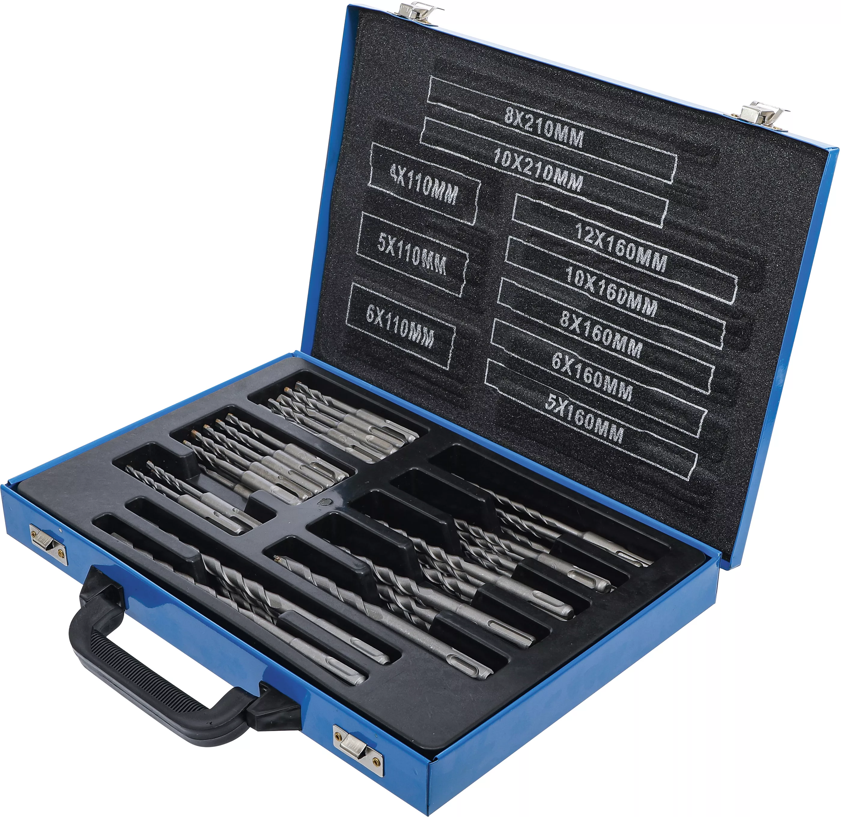 Set burghie percutoare | tija SDS, Varfuri din carburi metalice | 4 - 12 mm | 56 piese [4]