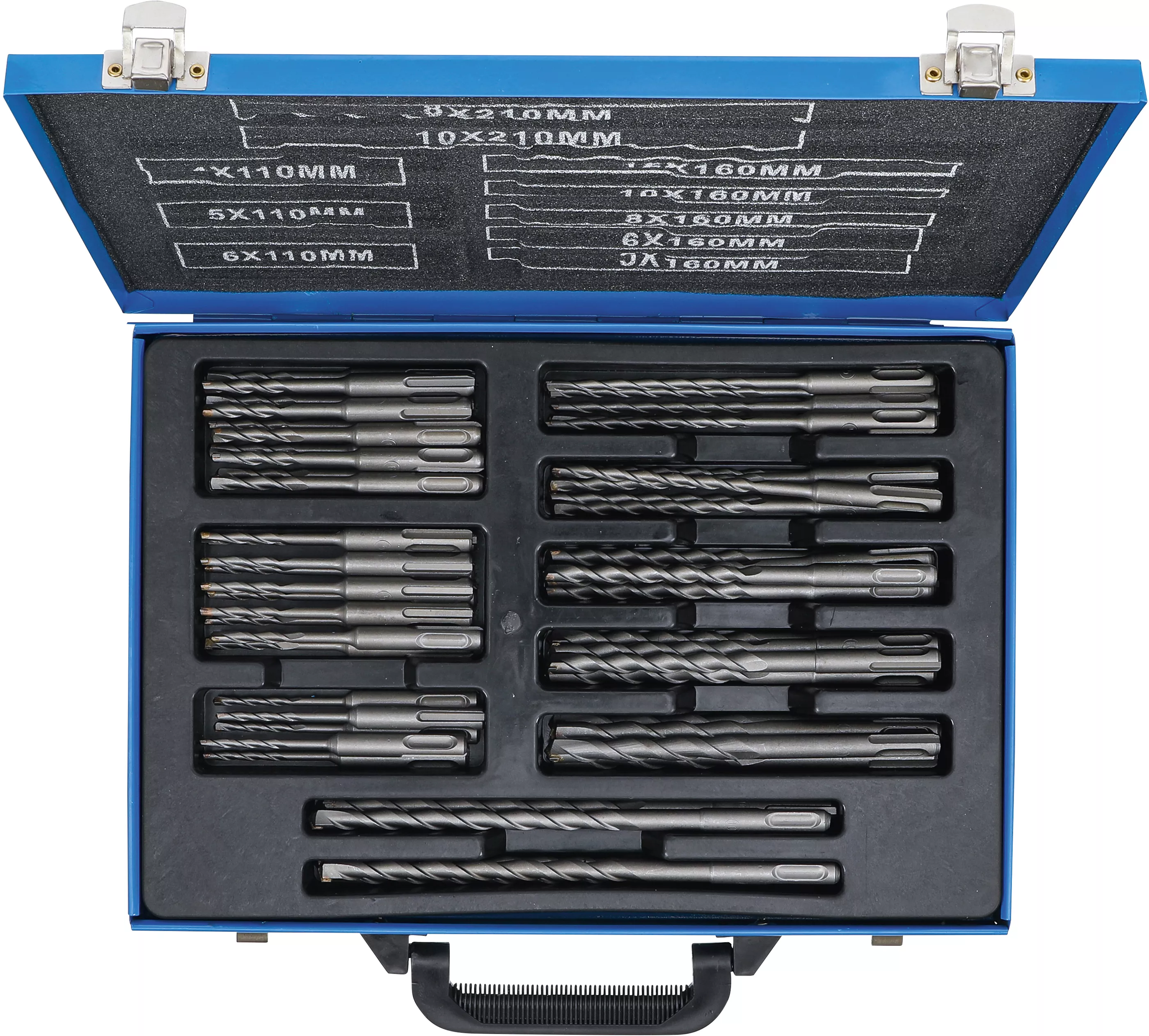 Set burghie percutoare | tija SDS, Varfuri din carburi metalice | 4 - 12 mm | 56 piese [5]